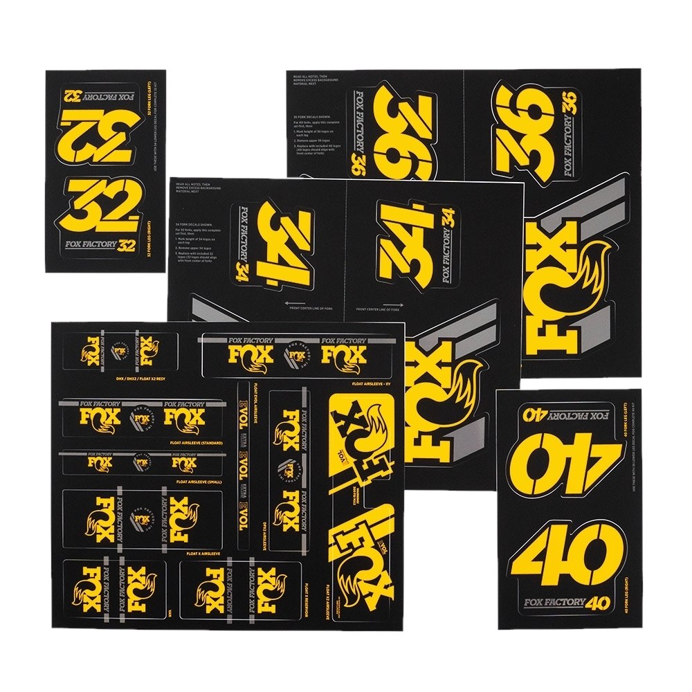 Produktbild von FOX Decal Kit 2019 AM Heritage für Federgabel und Dämpfer - yellow