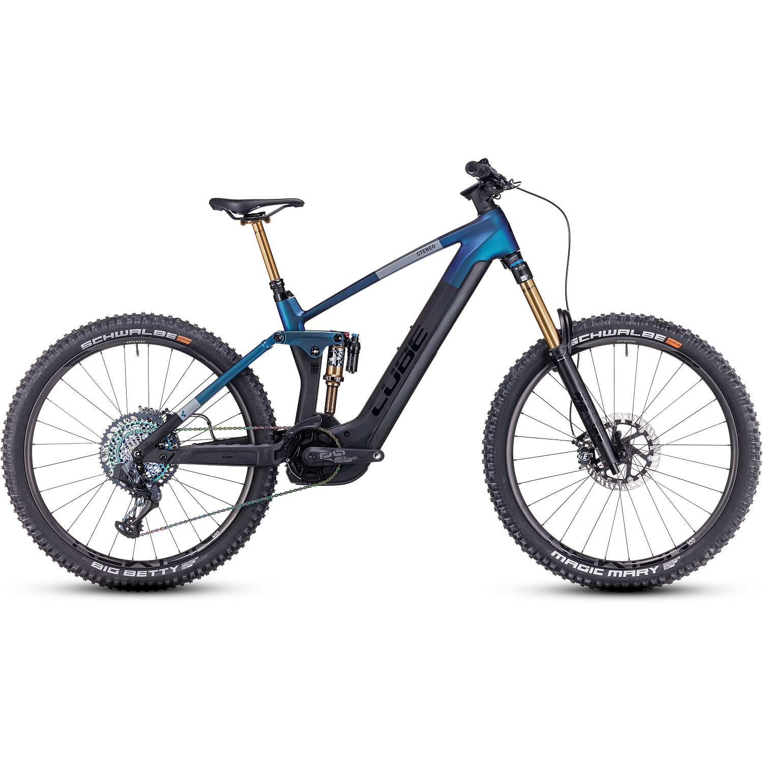 Picture of CUBE STEREO HYBRID 160 HPC SLT 750 - 27.5&quot; Carbon Electric Mountainbike - 2023 - nebula / cabon