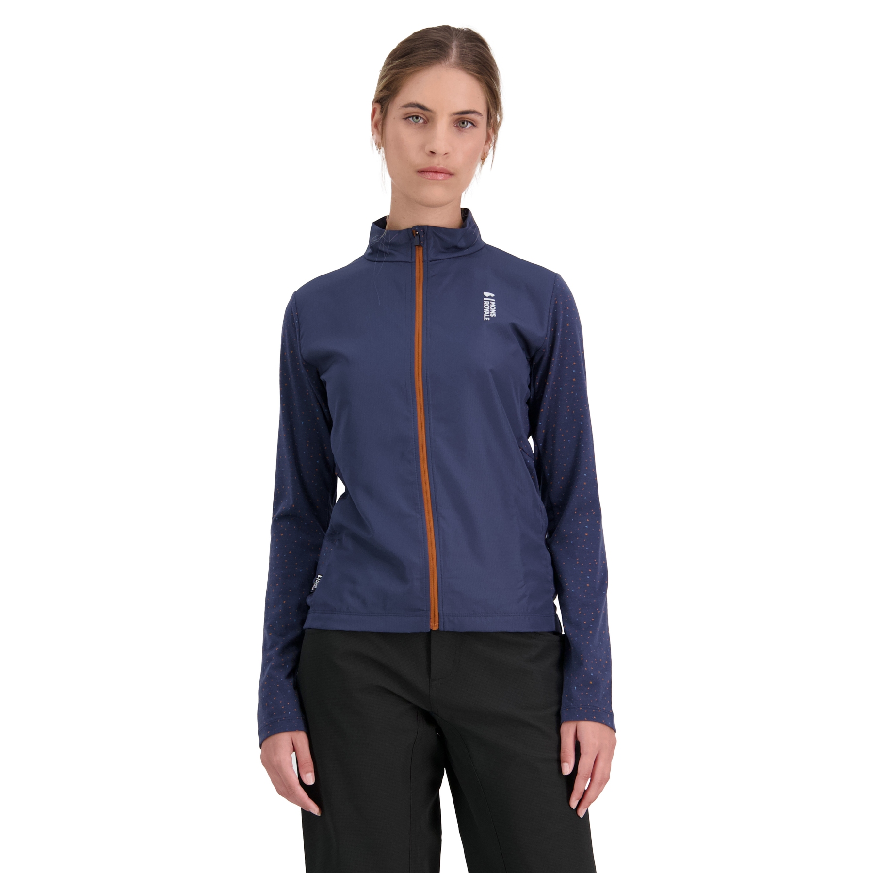 Picture of Mons Royale Redwood Wind Women&#039;s Jacket - midnight terrazzo