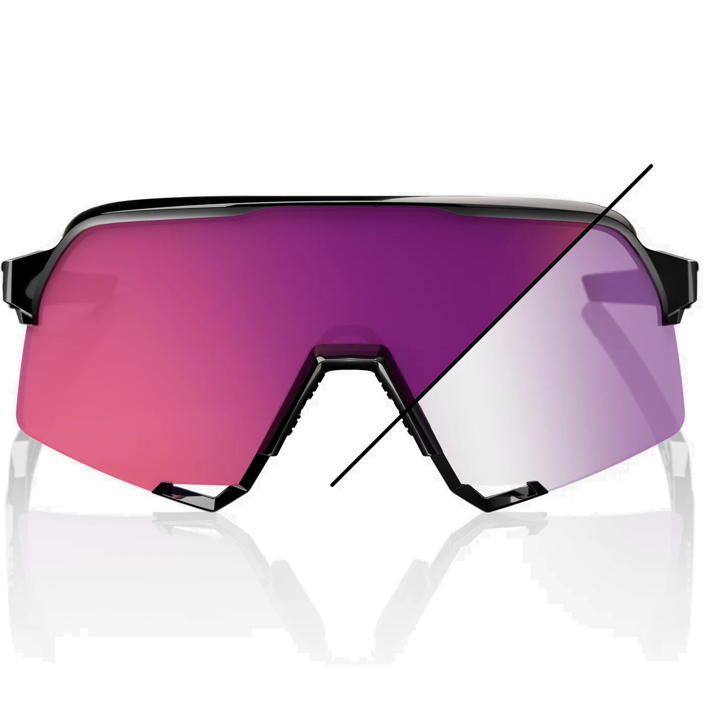 100% S3 Photochromic Glasses - Kilian Bron - Gloss Black - Purple