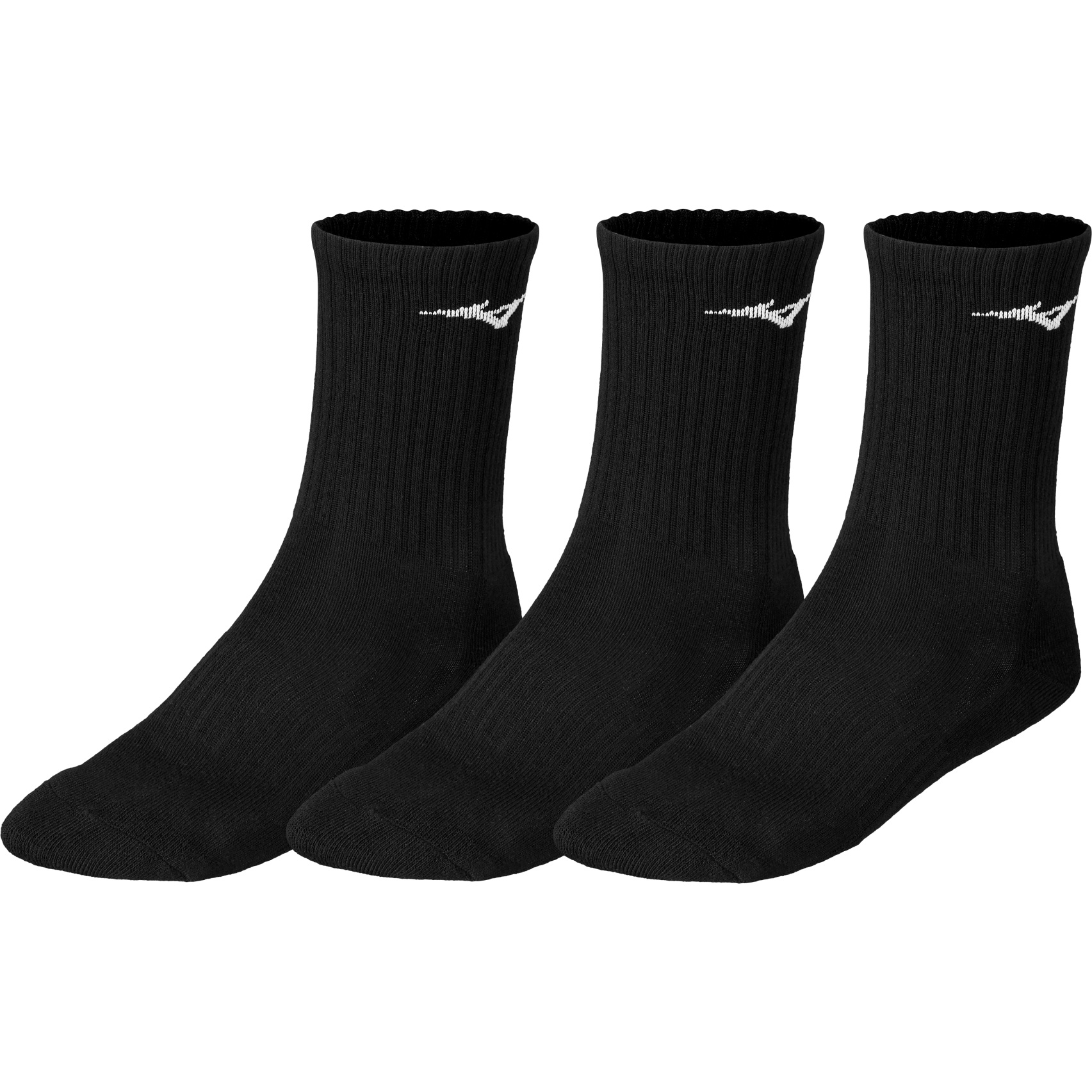 Produktbild von Mizuno Training Socken 3er Pack - Schwarz / Schwarz / Schwarz