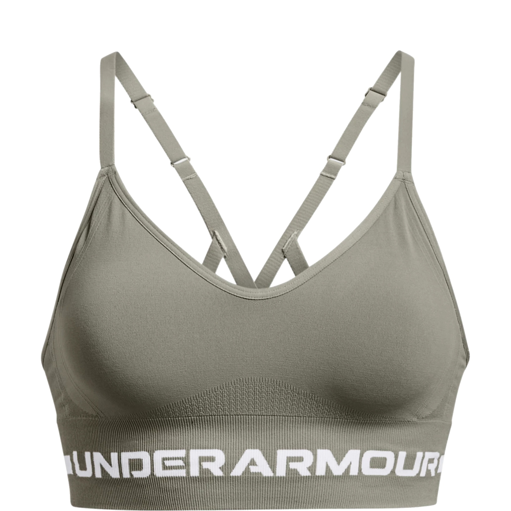 Under Armour UA Seamless Low Long Sport-BH Damen - Grove Green/Weiß