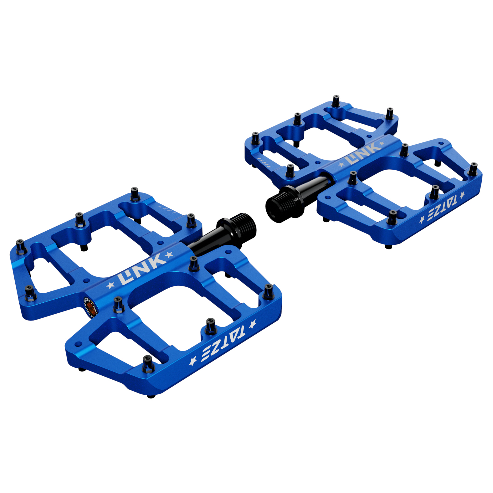 Productfoto van Tatze LINK TI - MTB Flat Pedals - electric blue