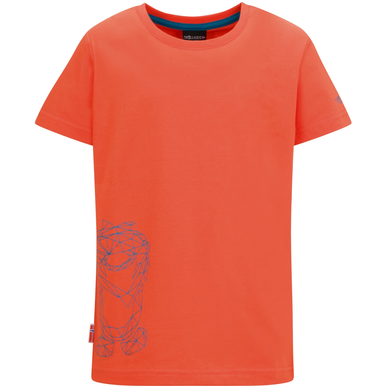 Produktbild von Trollkids Oppland T-Shirt Kinder - glow orange/atlantic blue