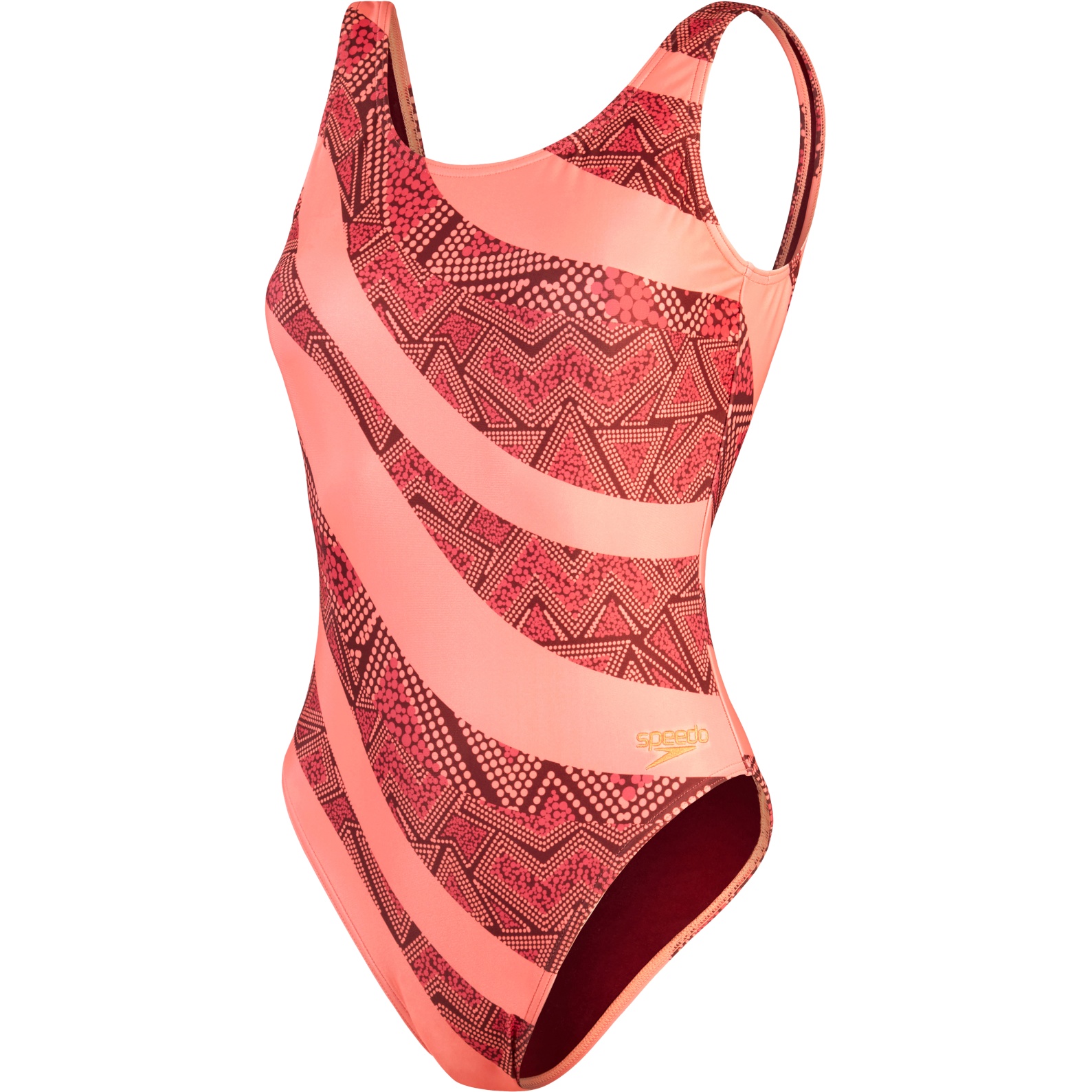 Picture of Speedo Printed Deep U-Back Bathing Suit Women - oxblood/soft coral