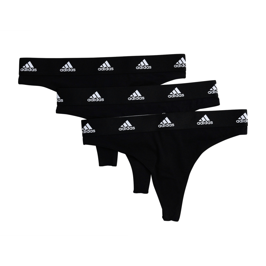 Picture of adidas Sports Underwear Cotton Logo H Thong Women - 3 Pack - 000-black