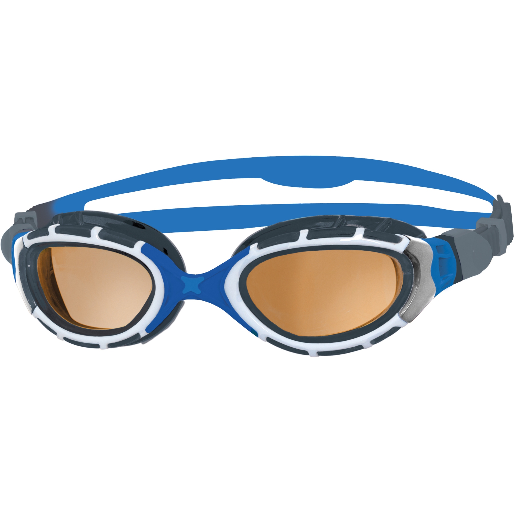 Productfoto van Zoggs Predator Flex Swimming Goggles - Polarized Ultra Copper Lenses - Small Fit - Blue/Grey