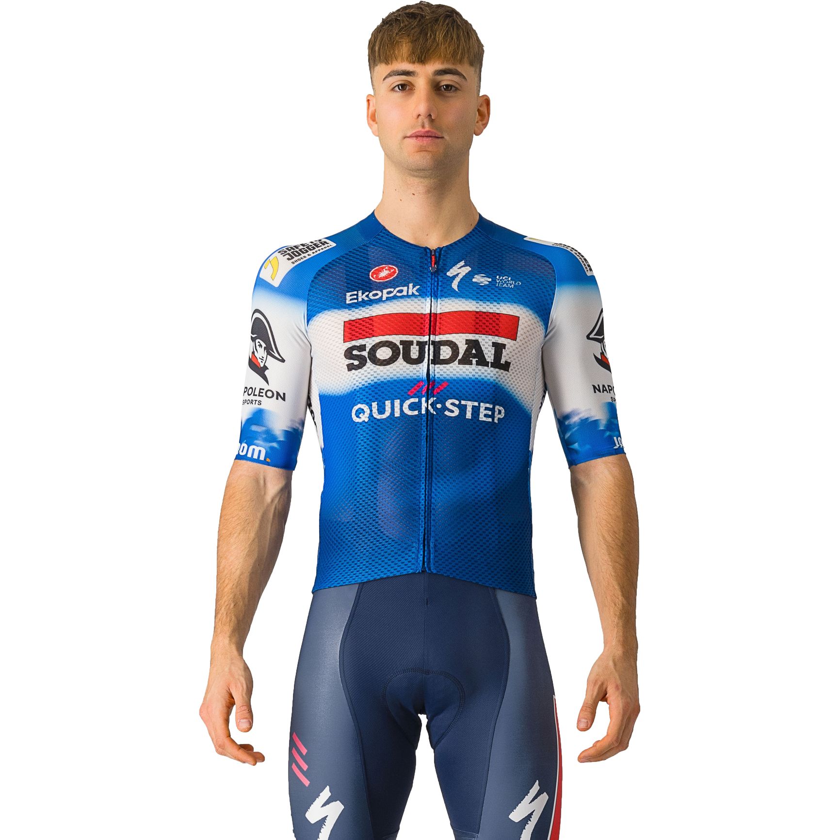 Мужская майка Castelli Climber's 4.0 Team Soudal Quick-Step - керамическая сине-белая 087