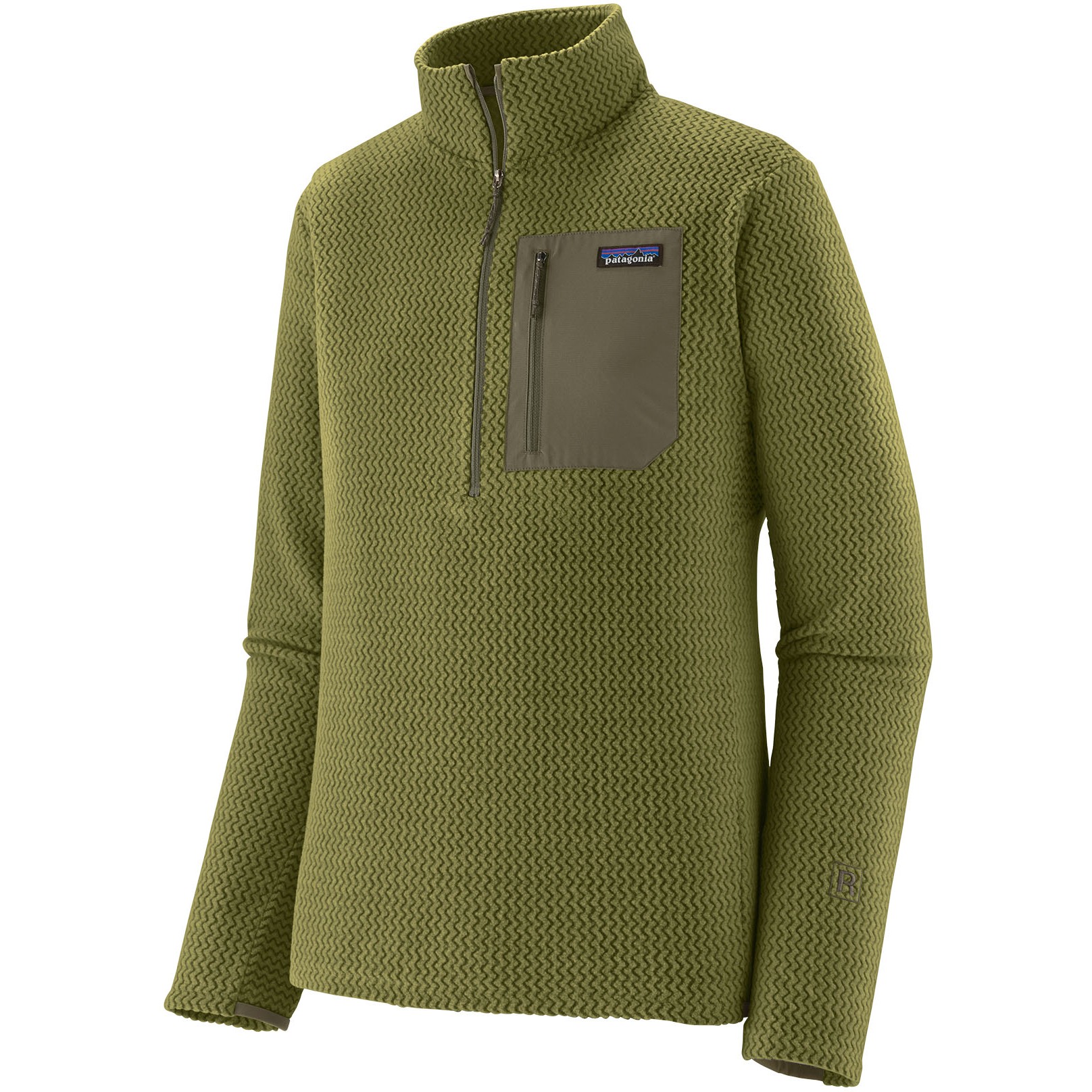 Мужские брюки Patagonia R1 с воротником на воздушной молнии - Caper Green зеленый