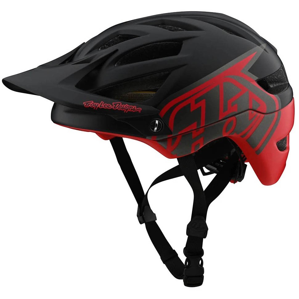 Picture of Troy Lee Designs A1 MIPS Helmet - Classic Black/Red 2