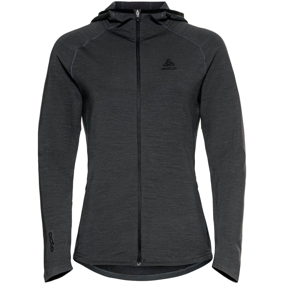 Picture of Odlo Ascent Performance Wool Warm Mid Layer Hooded Zip Women - odlo graphite grey