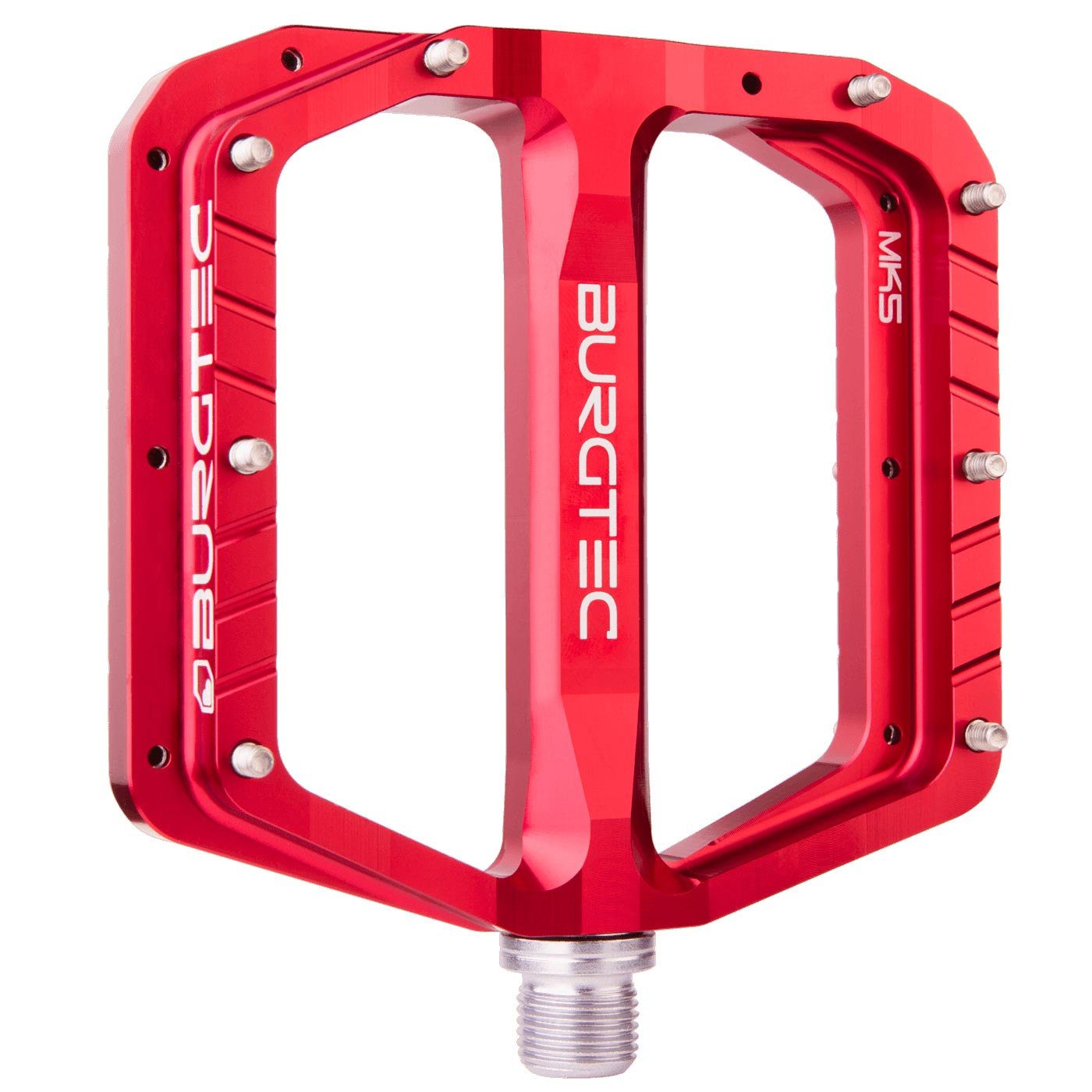 Picture of Burgtec Penthouse MK5 Flat Pedal - Steel Axle - Race red