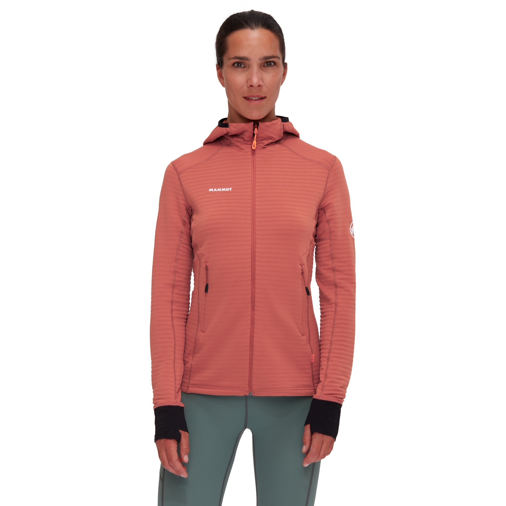 Mammut Taiss Light Midlayer Hooded Jacket Women - brick-black | BIKE24