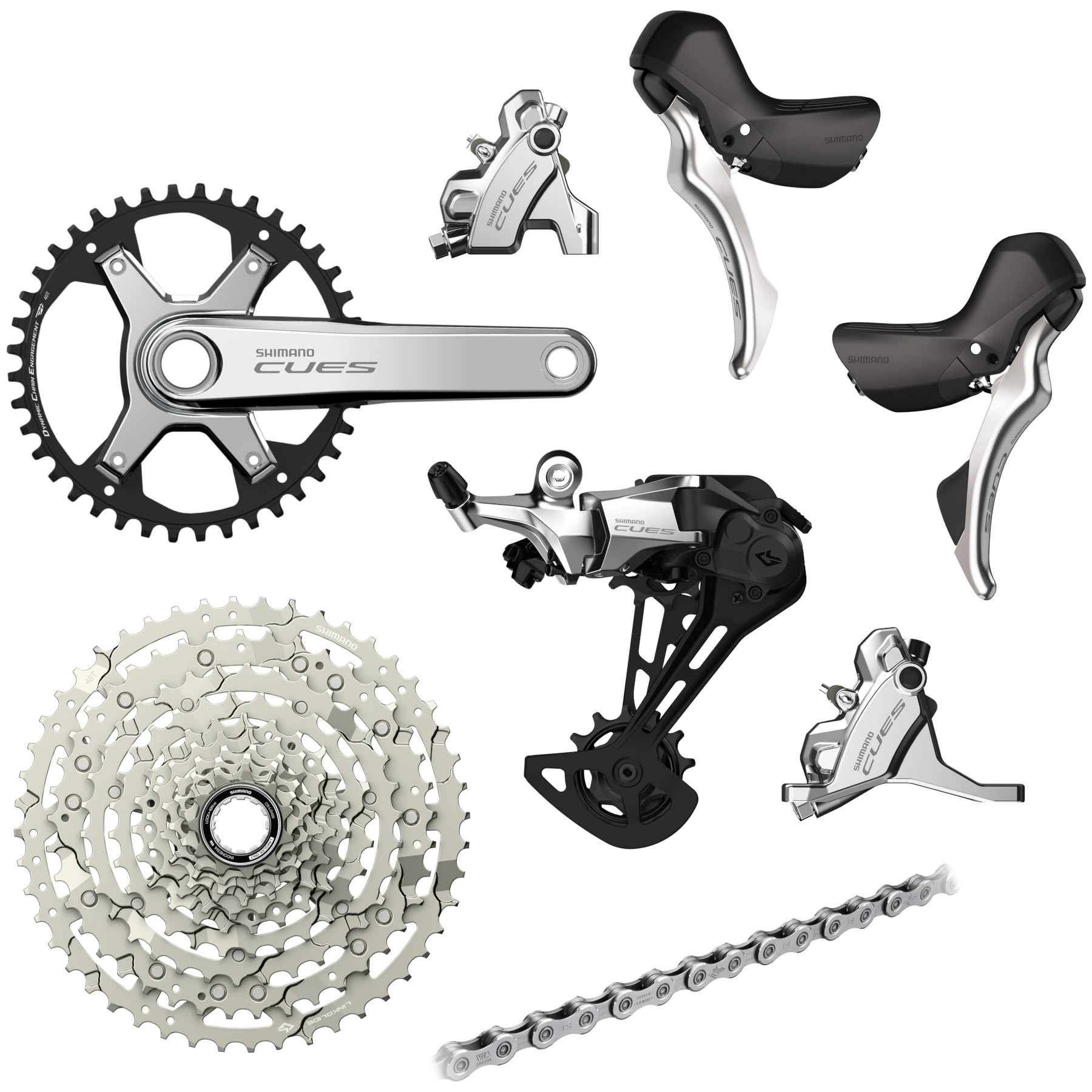 Shimano CUES U6000/U6030 Groupset - 1x10-speed | Polished Silver