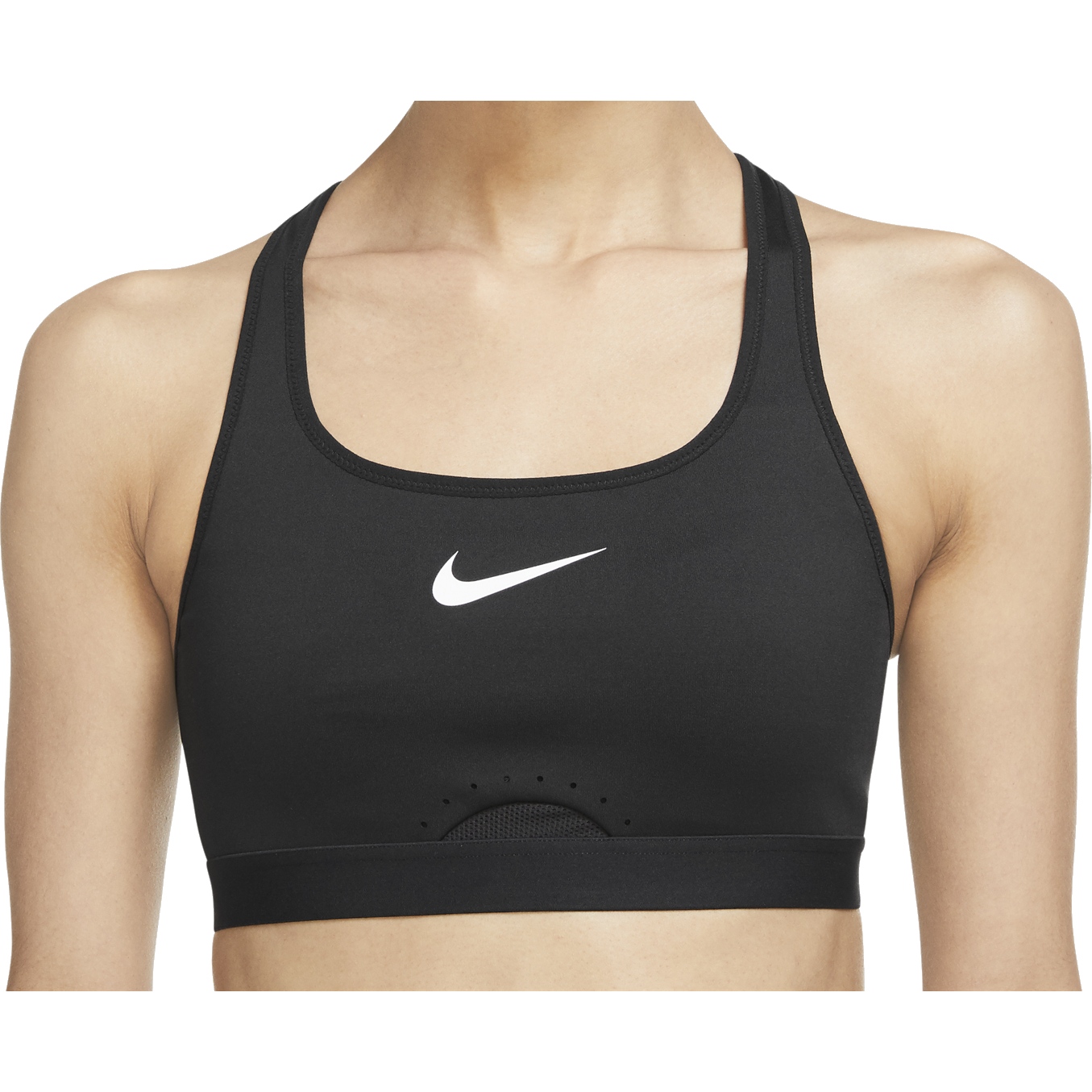 Nike Dri-FIT Swoosh High-Support Unpadded Sports Bra - Cup Size A Women -  black/black/dark smoke grey/white DD0428-010