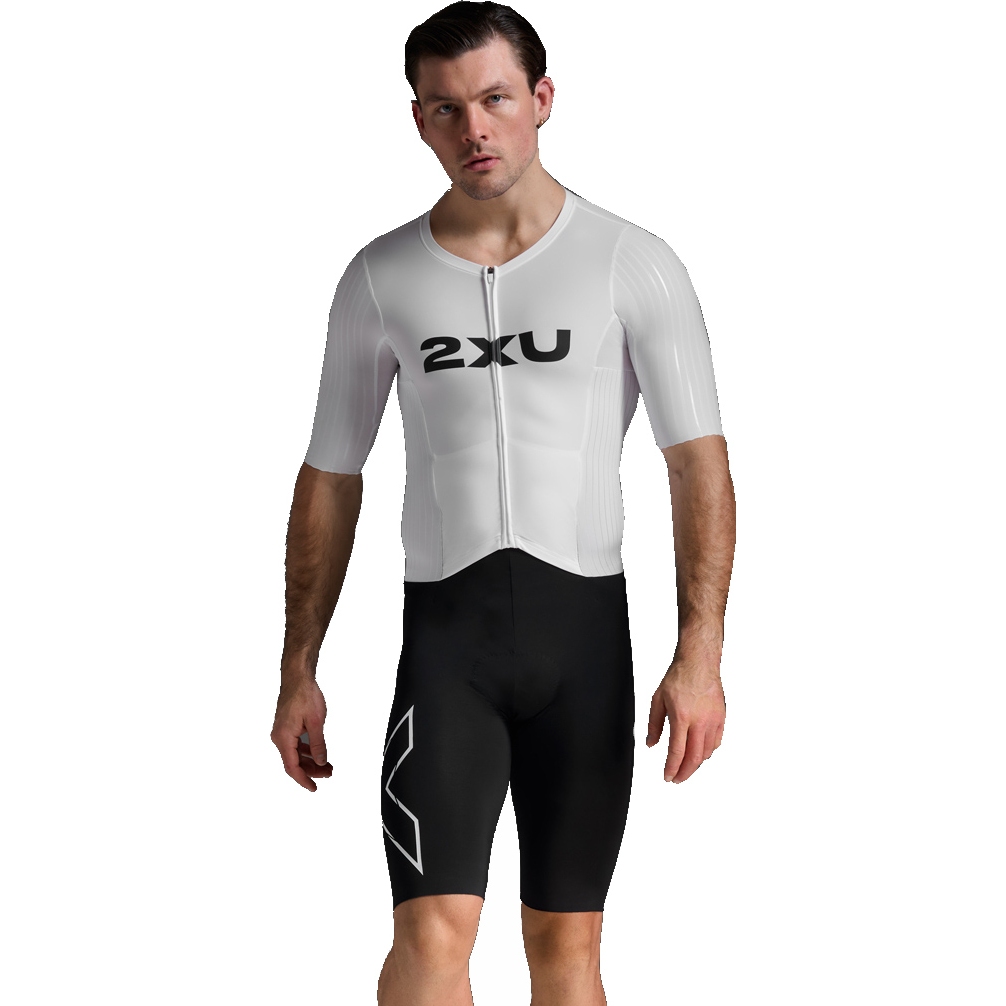 Productfoto van 2XU Light Speed React Sleeved Trisuit Heren - zwart/wit