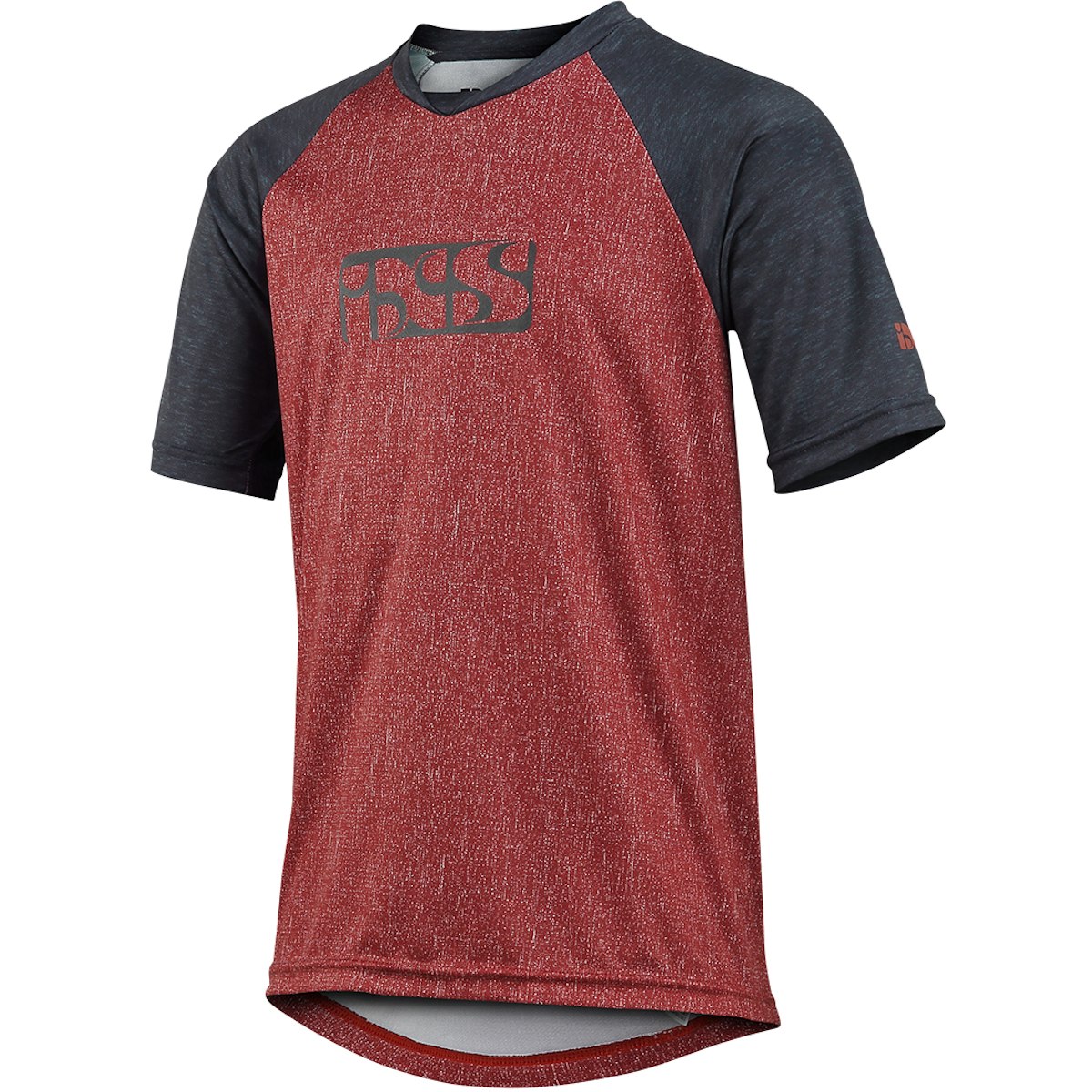 Picture of iXS Flow Kids Trail Short Sleeve Jersey - night red/black