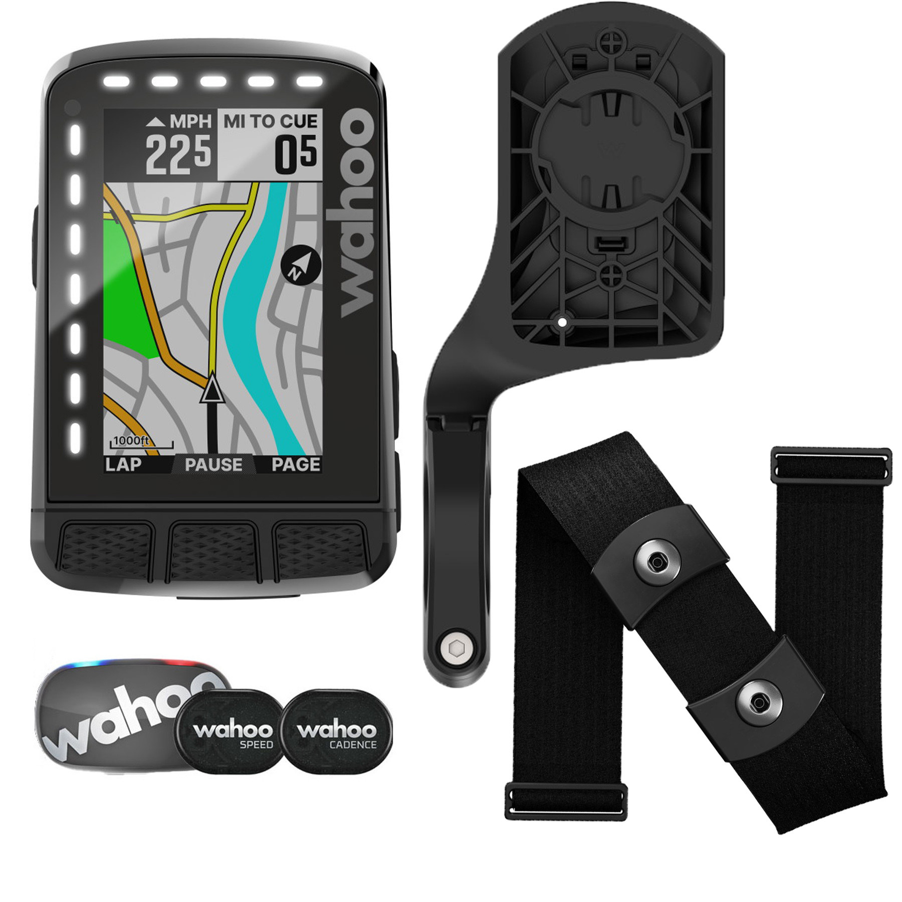 Produktbild von Wahoo ELEMNT ROAM 2 GPS + TICKR 2 + RPM - Fahrradcomputer-Bundle - schwarz