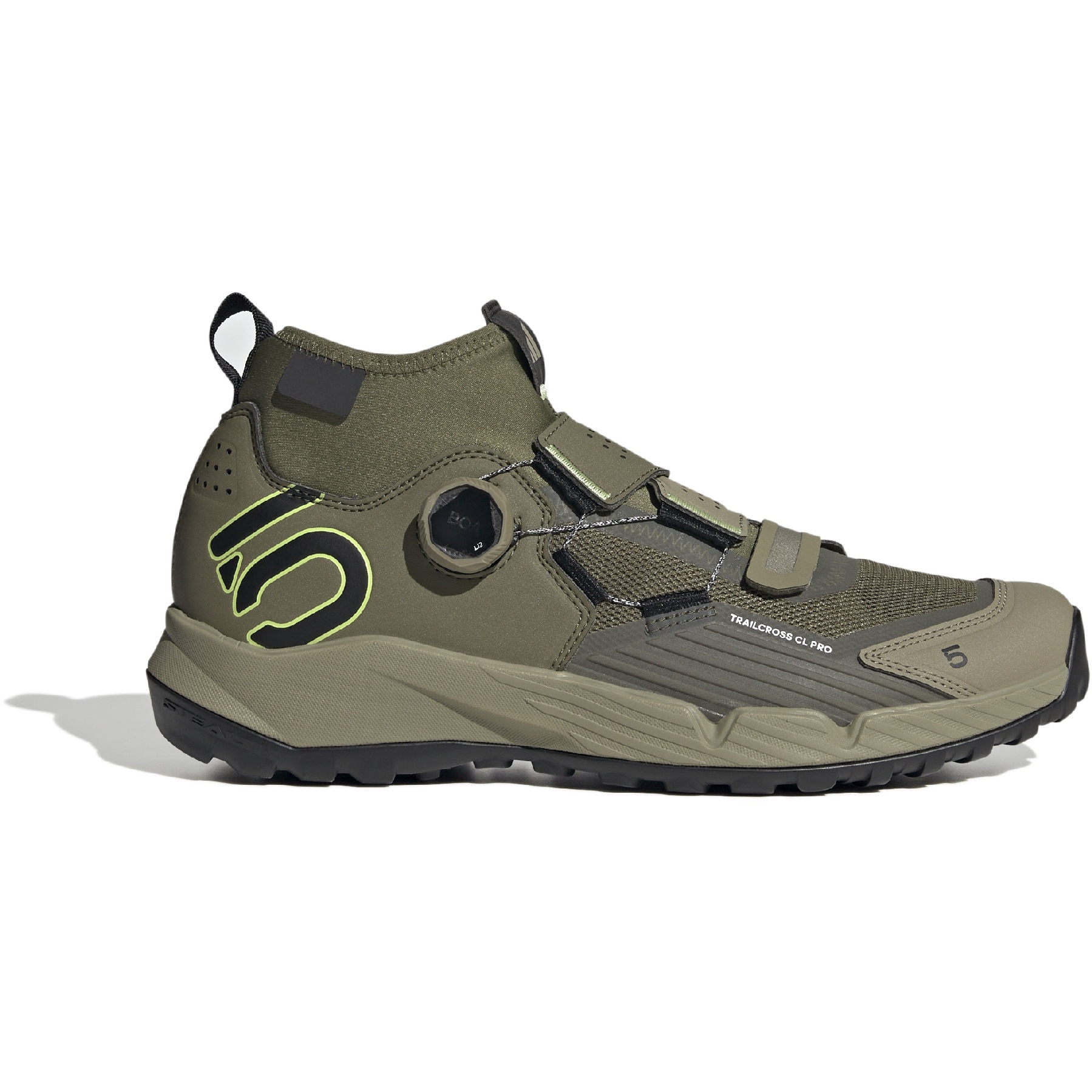 Picture of Five Ten Trailcross Pro Clip-In Mountain Bike Shoes - Focus Olive / Core Black / Orbit Green