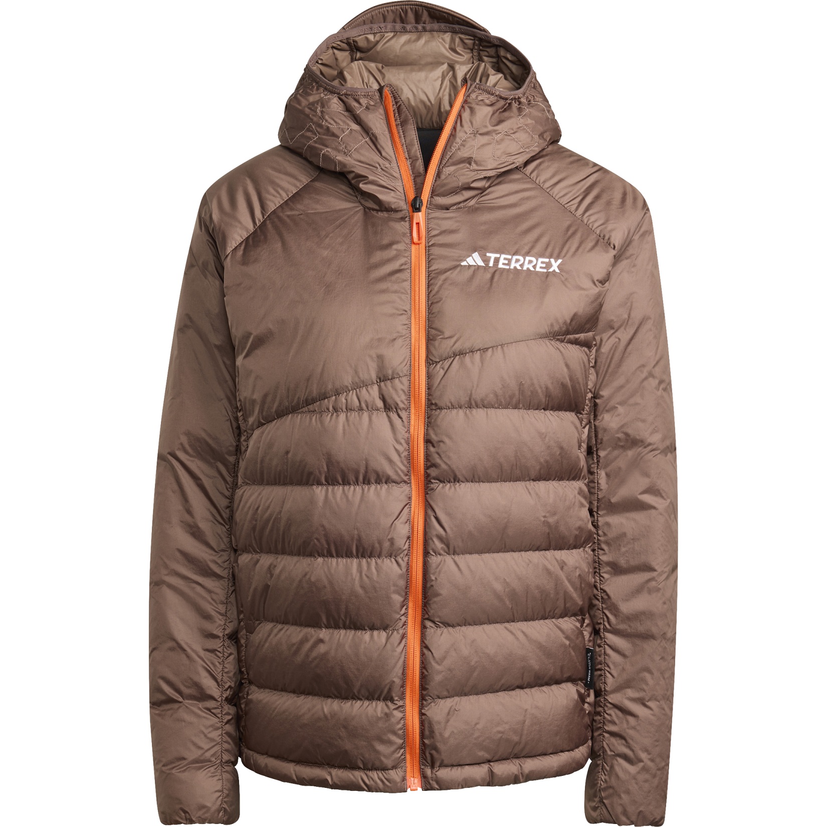 adidas TERREX Xperior CLIMAWARM+ Down Hooded Jacket Women - earth