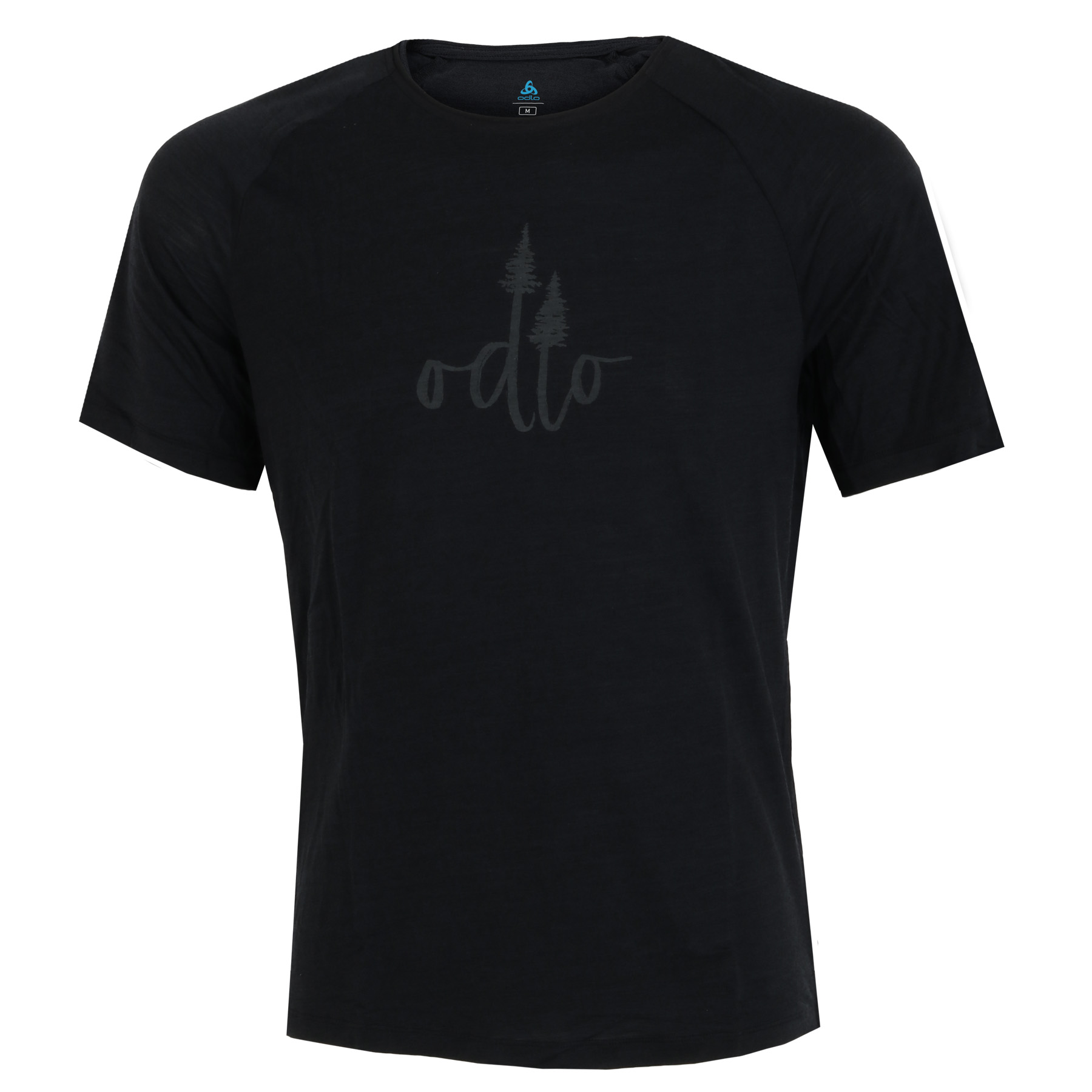 Produktbild von Odlo Herren Ascent Performance Wool 130 T-Shirt mit Baumprint - black melange