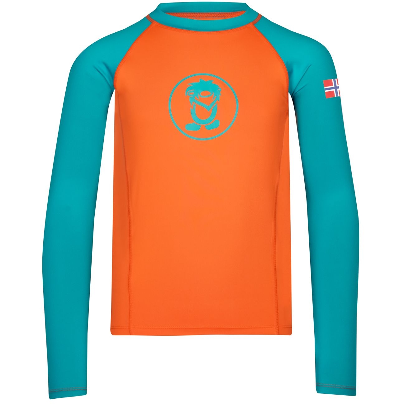 Produktbild von Trollkids Kvalvika Langarm-Schwimmshirt Kinder - Bright Orange/Lake Blue