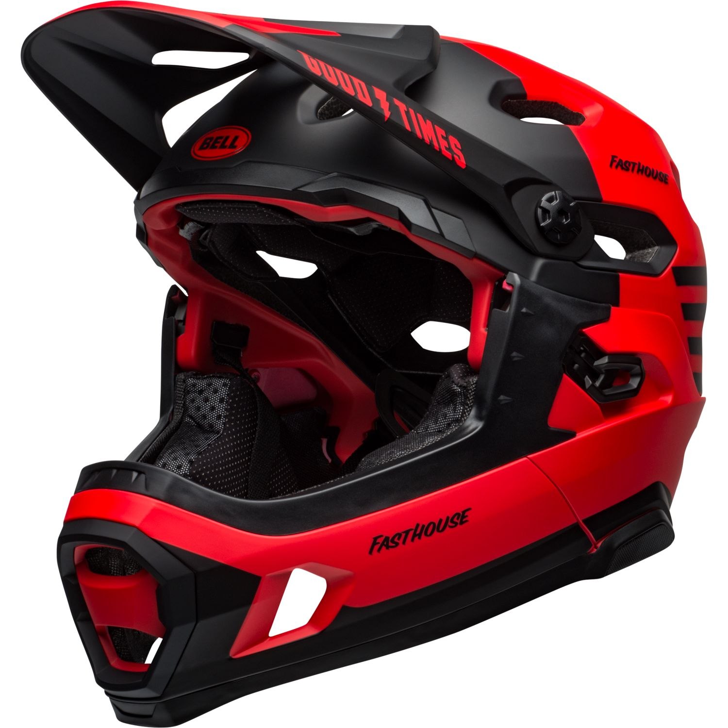 Image of Bell Super DH Spherical Helmet - matt/gloss red/black fasthouse