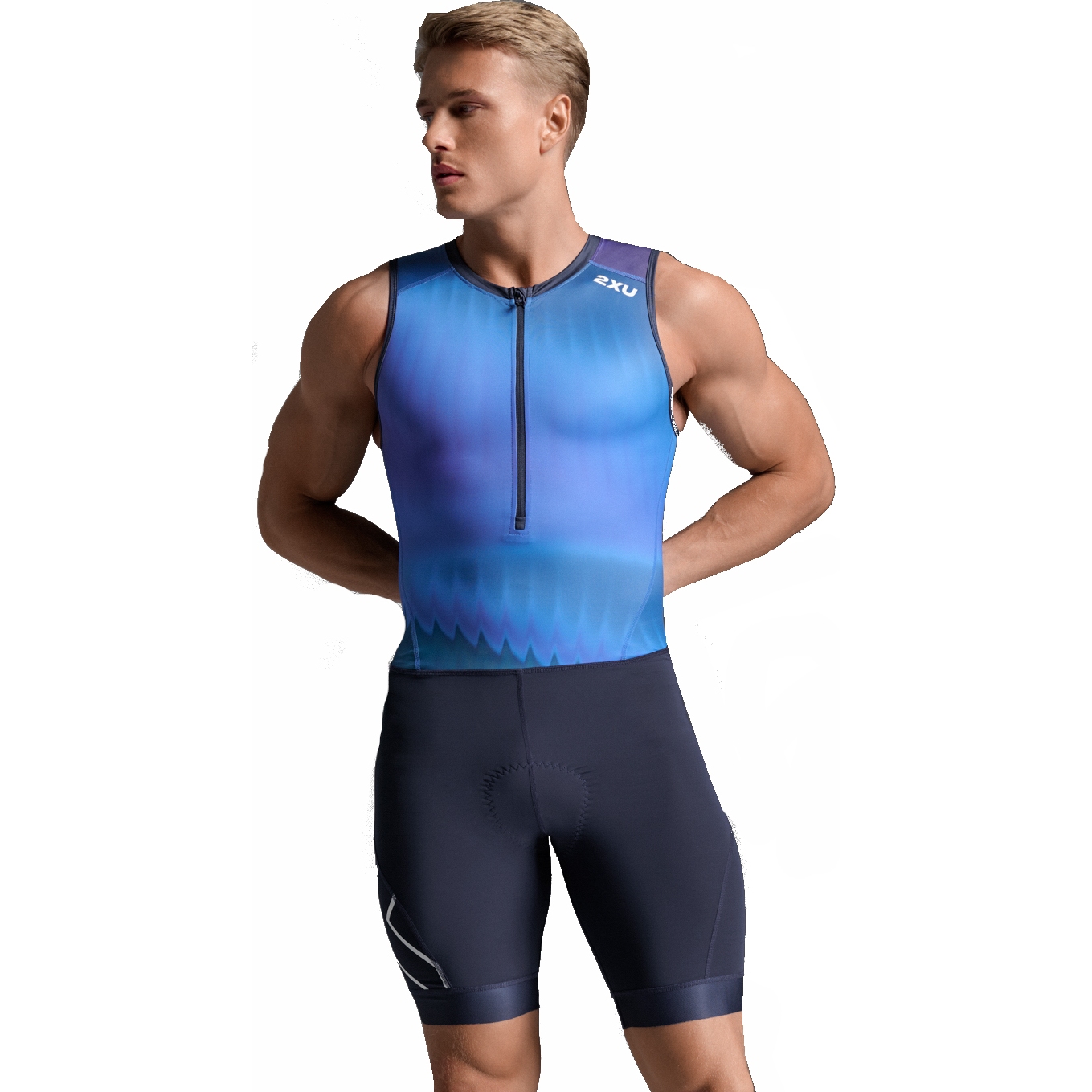 Foto van 2XU Core Trisuit Heren - azure blue/midnight