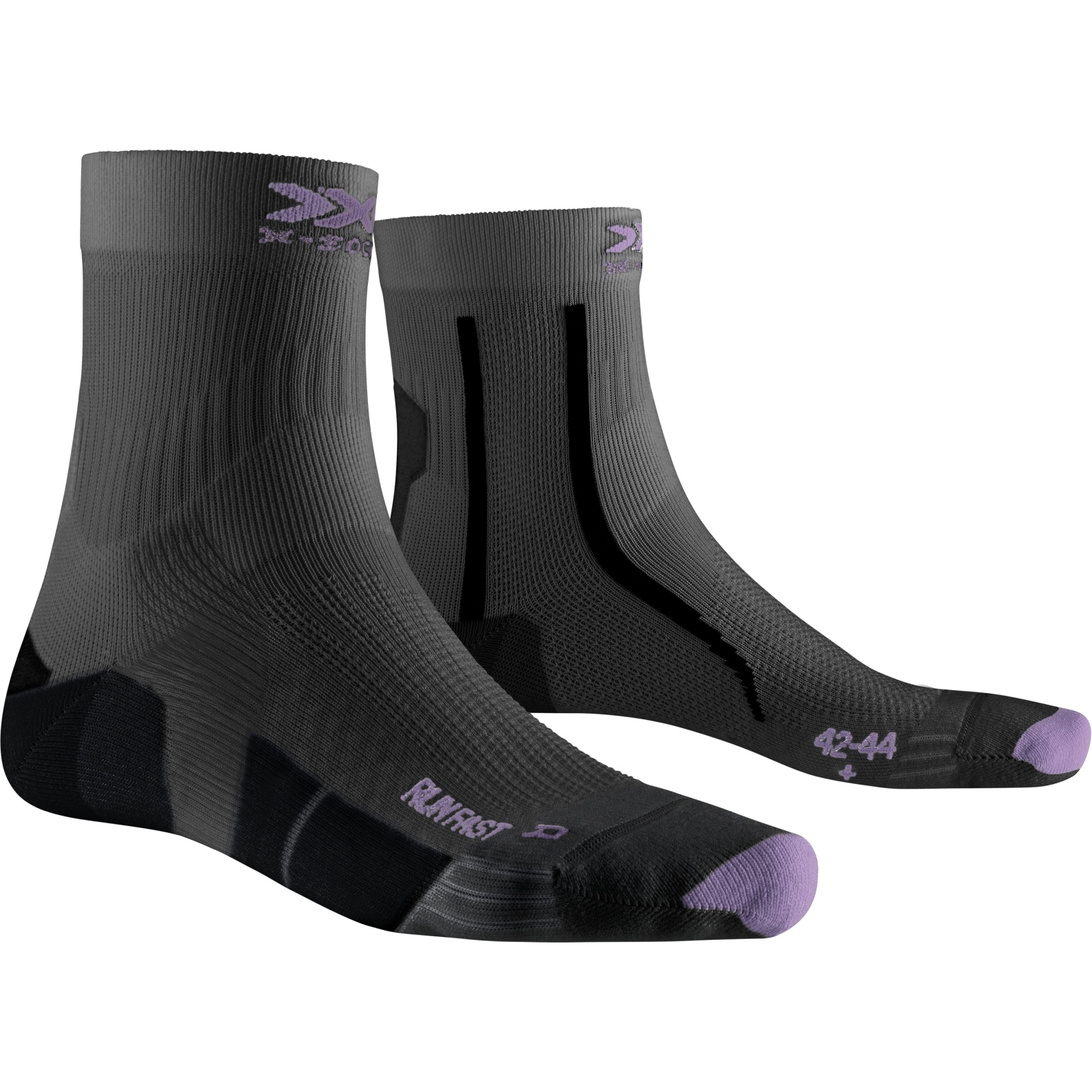 Produktbild von X-Socks Run Fast 4.0 Laufsocken - charcoal/invent lavender