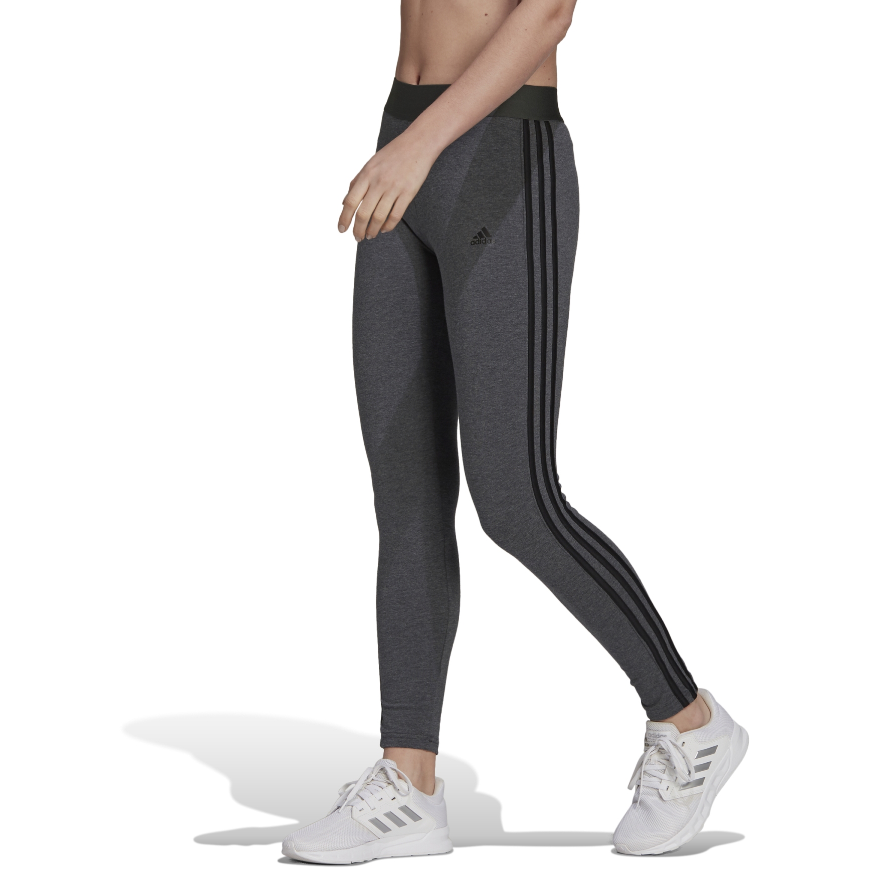 adidas LOUNGEWEAR Essentials 3-Streifen Leggings Damen - schwarz/weiß GL0723