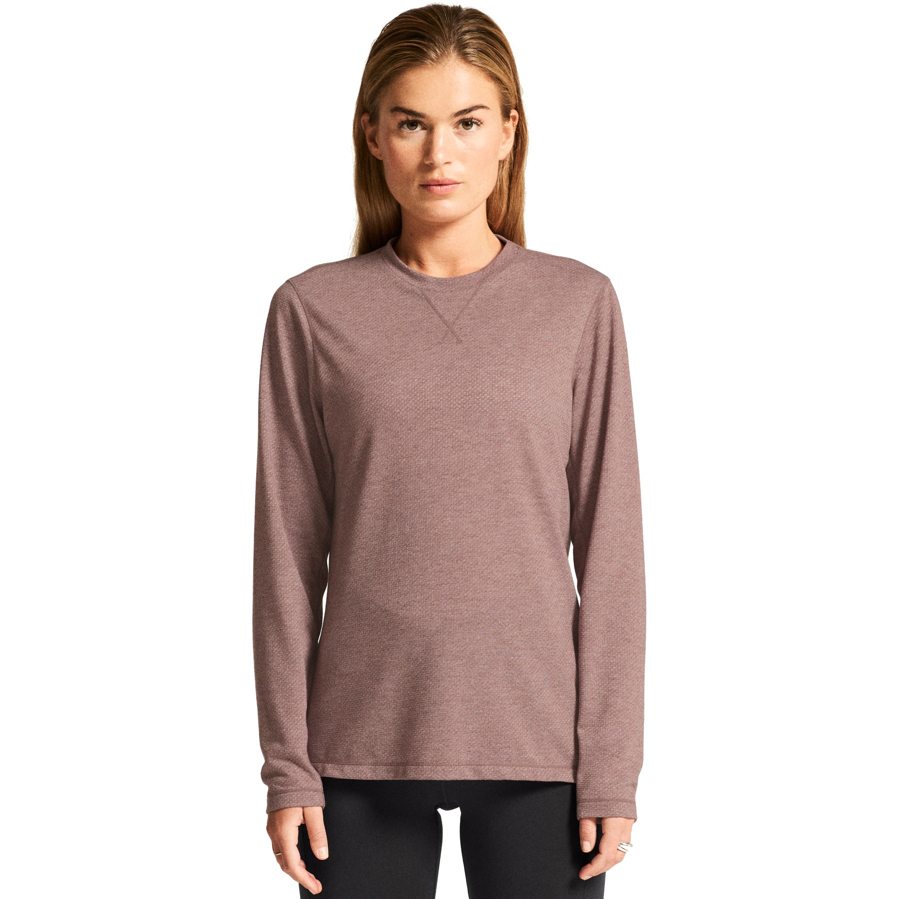 Женский длинный рукав из термосетки CRAFT - Розово-коричневый/Меланжевый