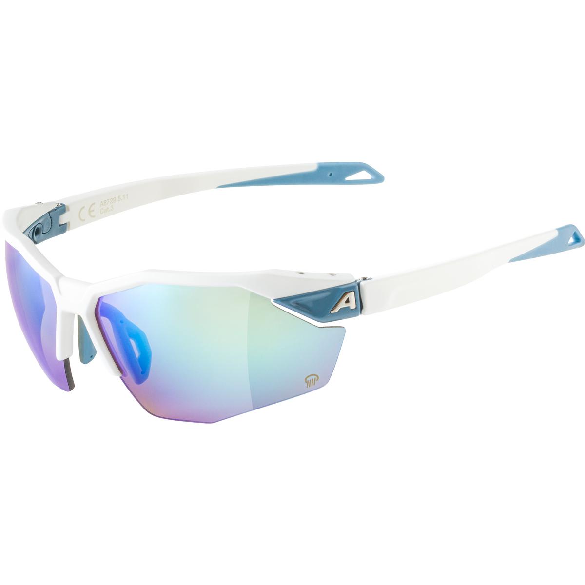 Picture of Alpina Twist Six S HR Q Glasses - white matt / Quattroflex-mirror blue