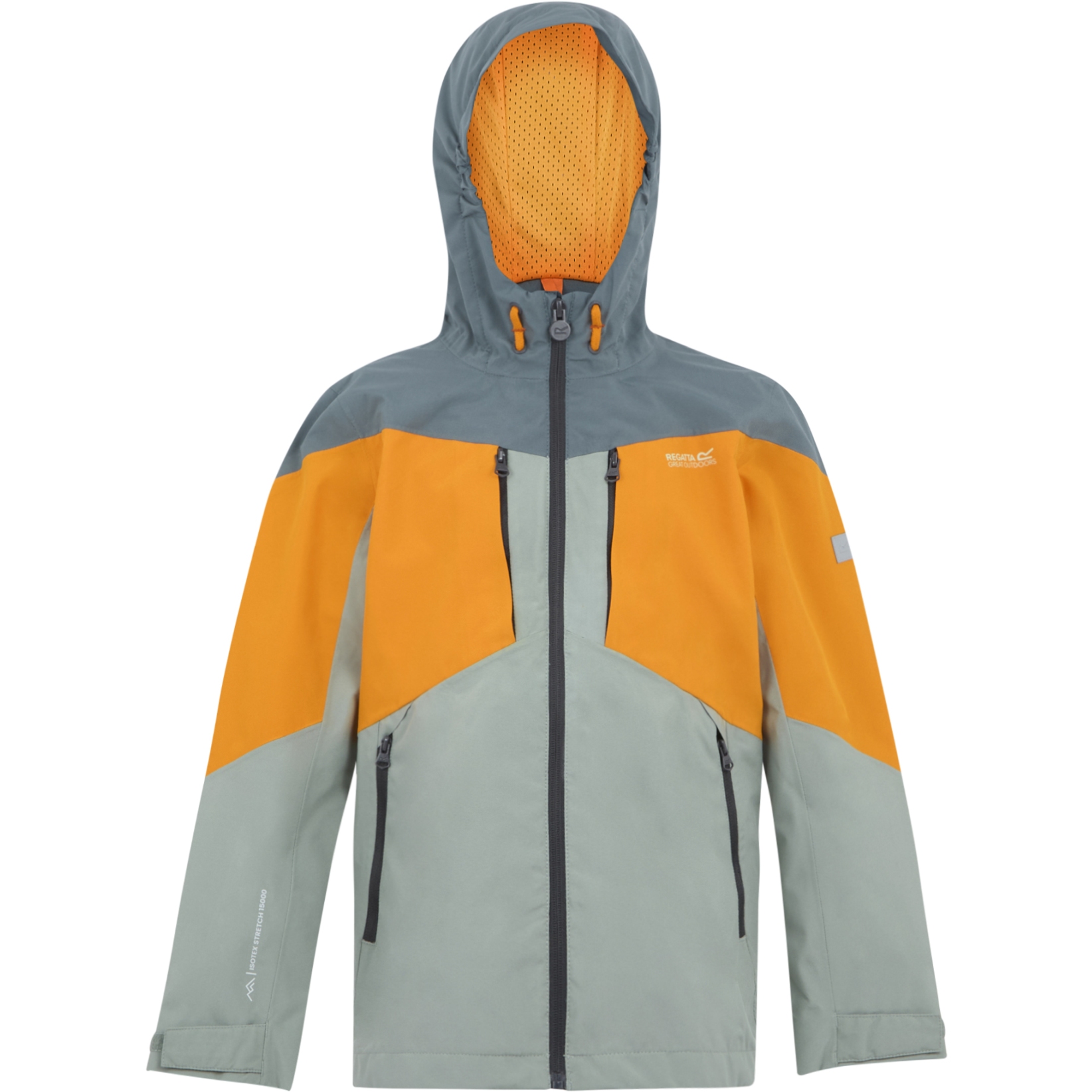 Picture of Regatta Highton Stretch VI Jacket Kids - Glacier/Bright Marigold/Stormy Weather 0D3