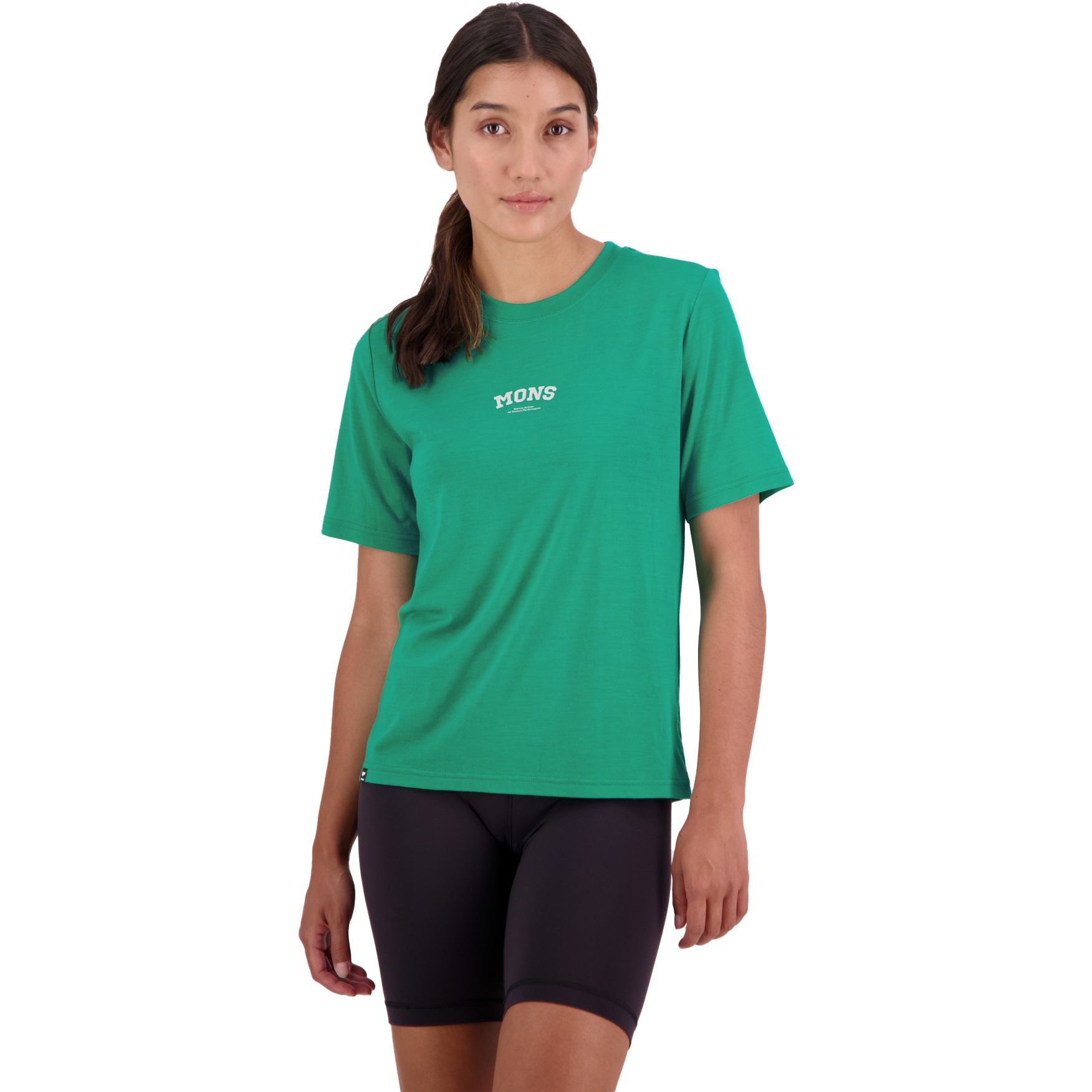 Photo produit de Mons Royale T-Shirt Femme - Icon Relaxed Merino Air-Con - pop green