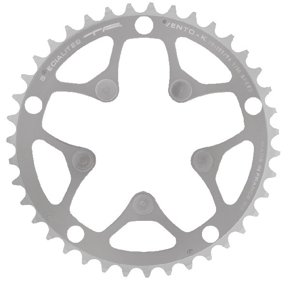 Productfoto van TA Specialites Vento-K Adapter Chainring for Campagnolo 9/10-speed - silver