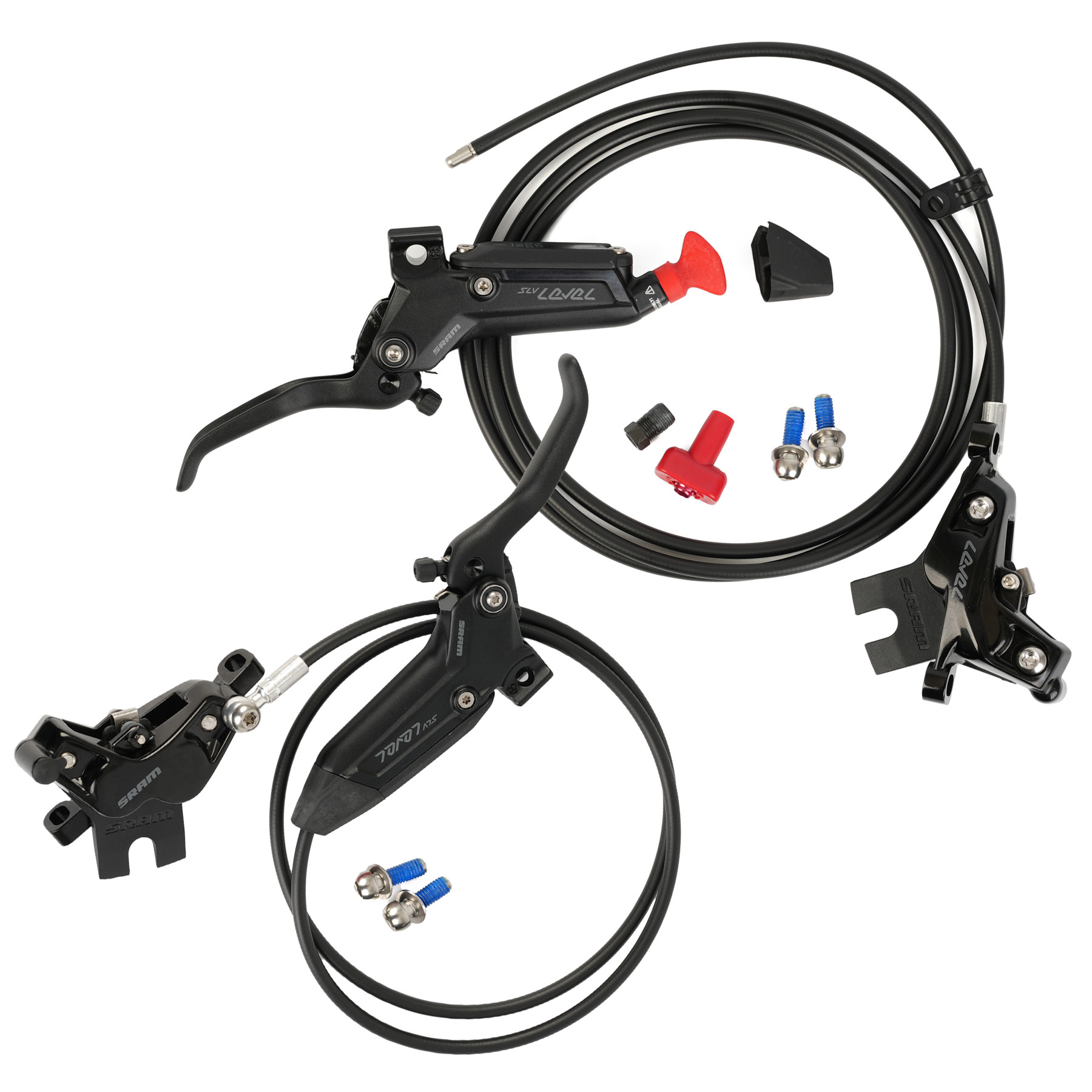SRAM Level Stealth Disc Brake - Set (Front + Rear) - Silver