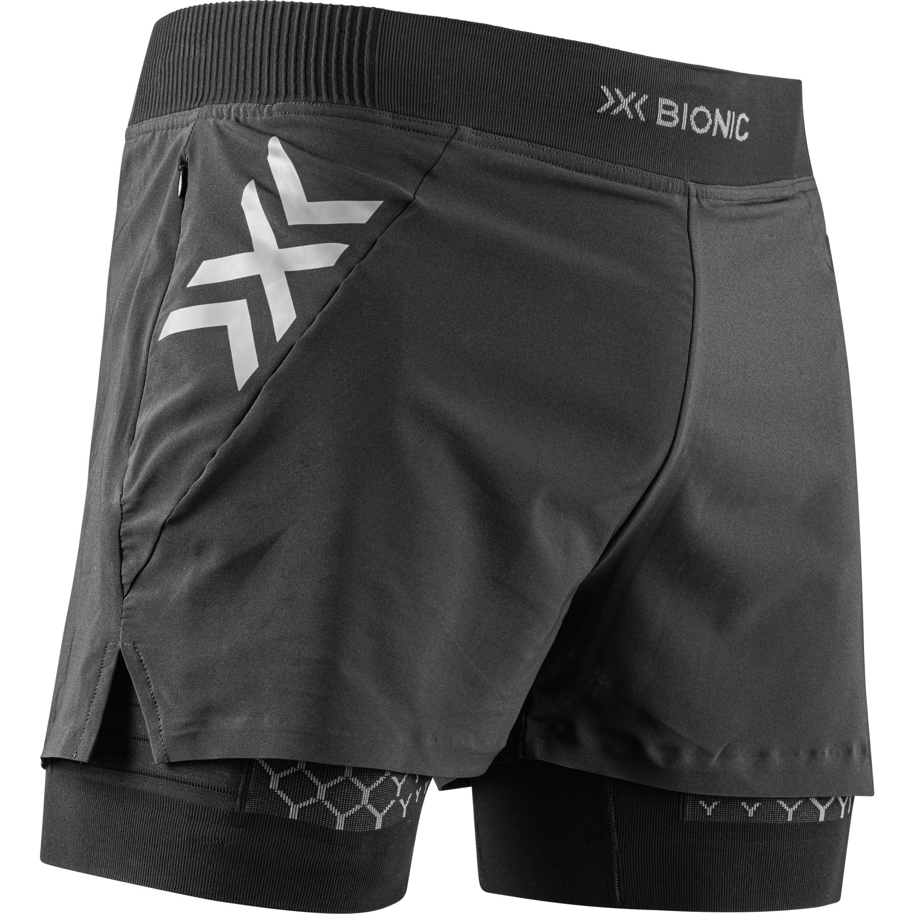 Picture of X-Bionic Twyce Race 2-In-1 Shorts Men - black/charcoal