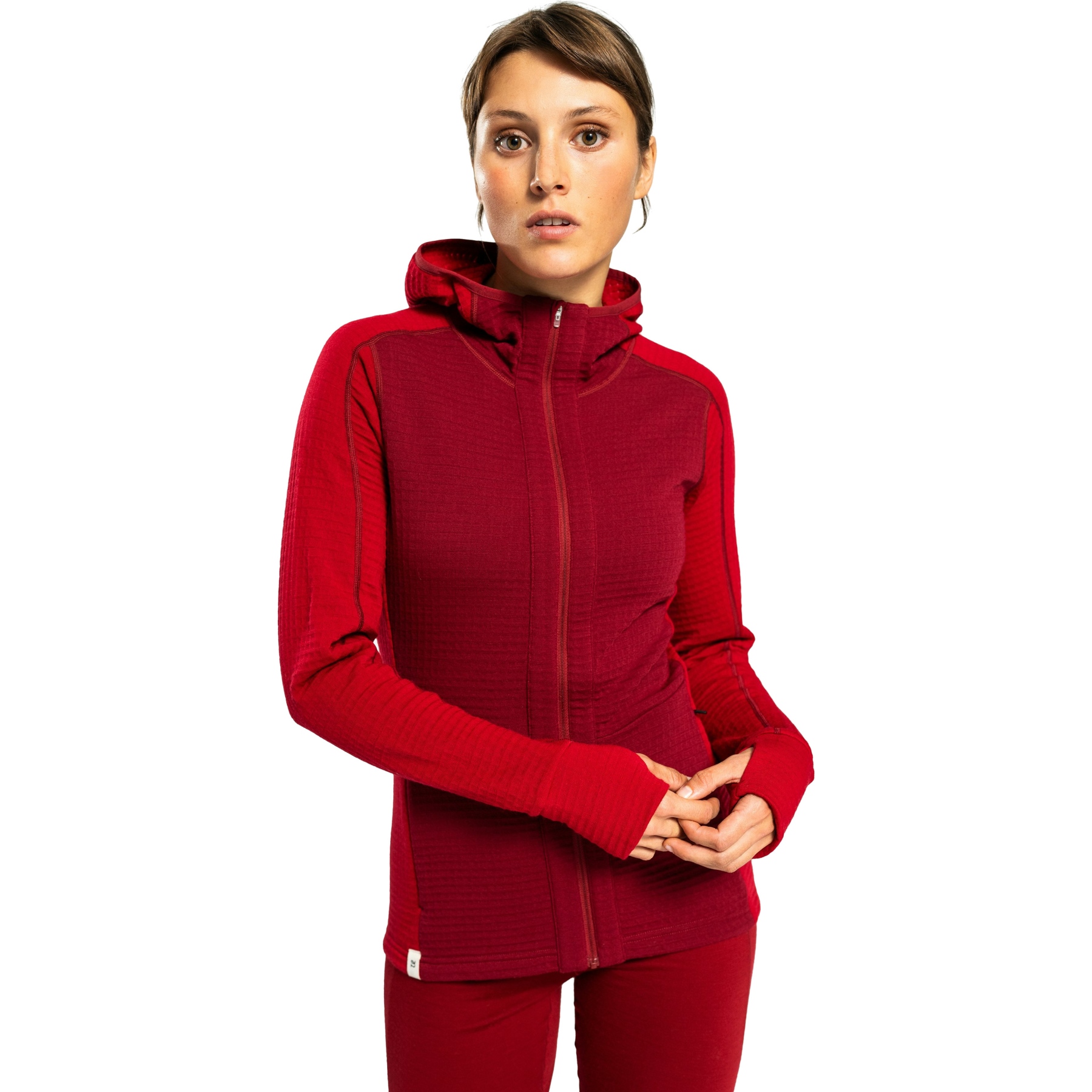 Productfoto van Ulvang Peak Field Midlayer Jas met Capuchon Dames - Biking Red/Chilli Pepper