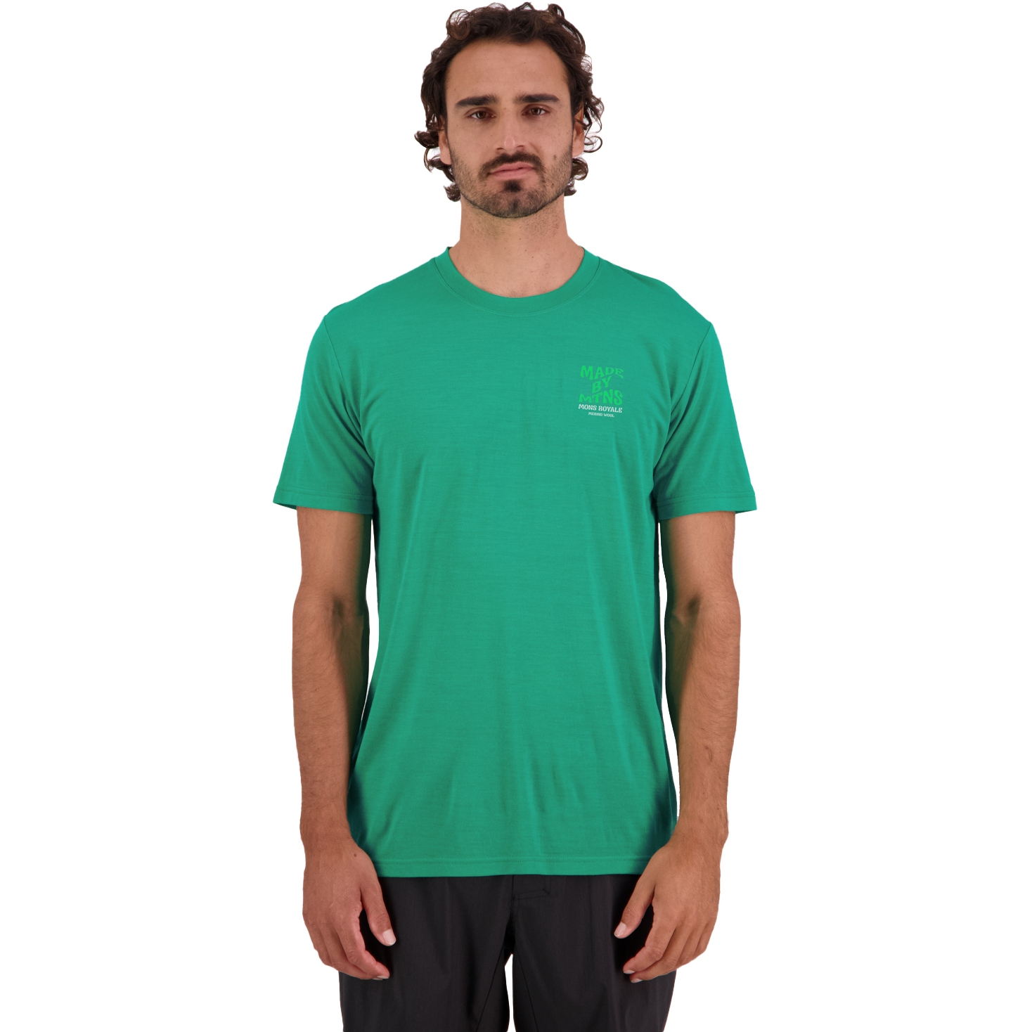 Picture of Mons Royale Icon Merino Air-Con T-Shirt Men - pop green