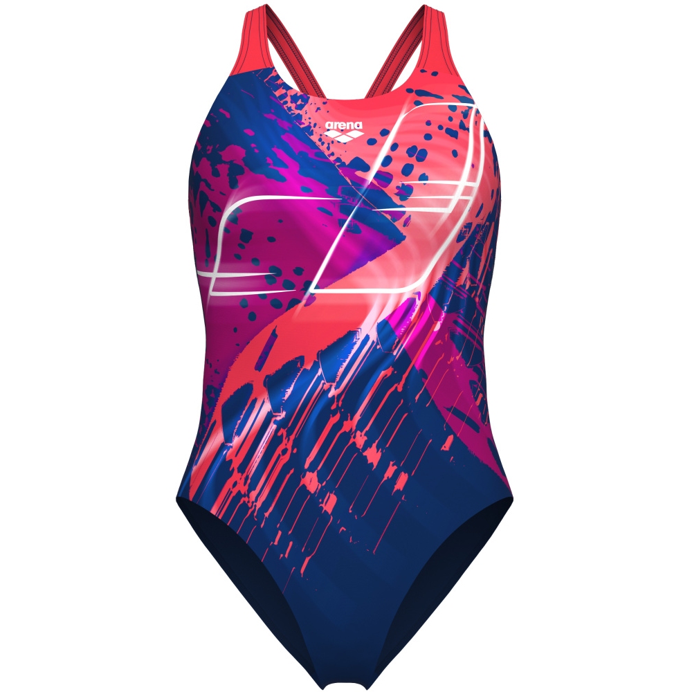 Costume intero da piscina Icons marina/rosso ARENA - La Redoute