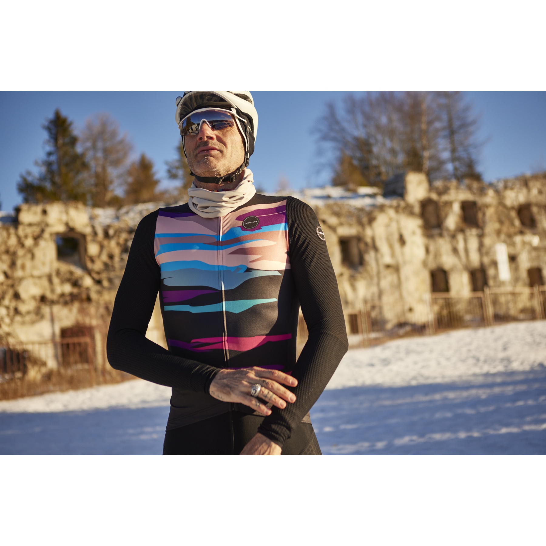 Nalini WARM FIT MESH 長袖ジャージ L ブラック/マルチ Nalini WARM FIT MESH 長袖ジャージ L ブラック/マルチ