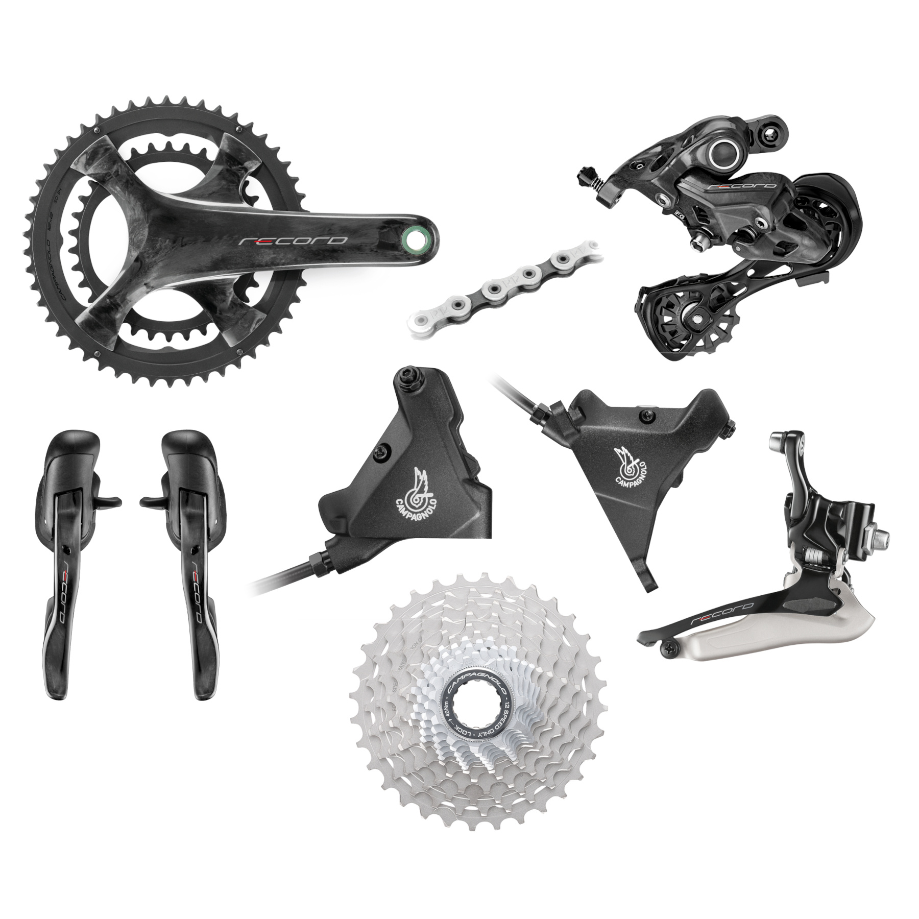 Image of Campagnolo Record Groupset 2x12-speed - Hydraulic Disc Brake - Flat Mount