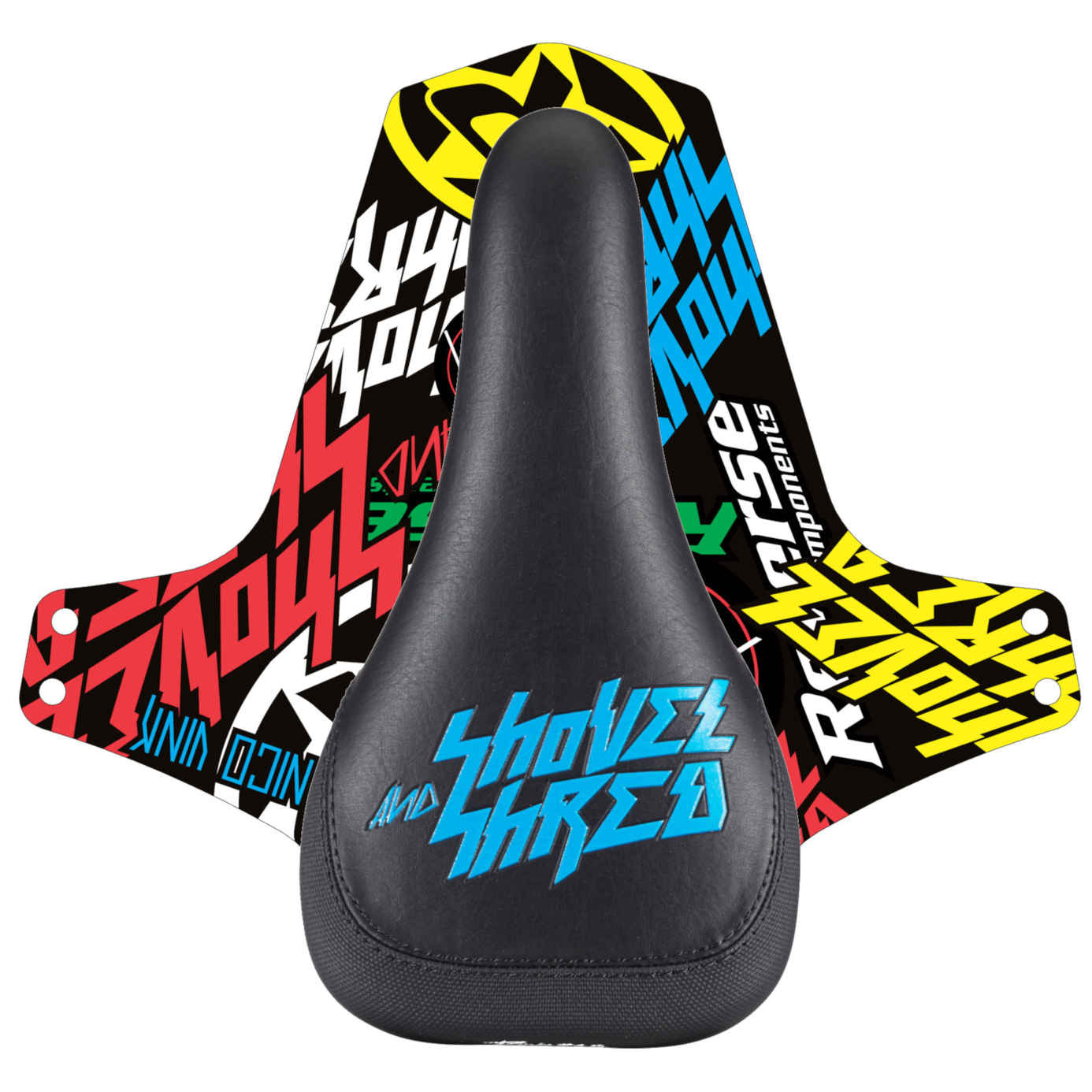 Image of Reverse Components Nico Vink Shovel and Shred Saddle - black / light blue