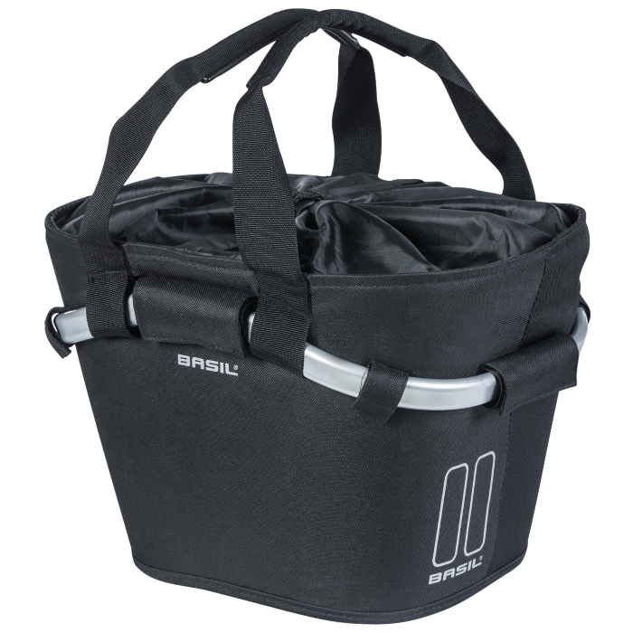 Image of Basil Classic Carry All Front Basket - black