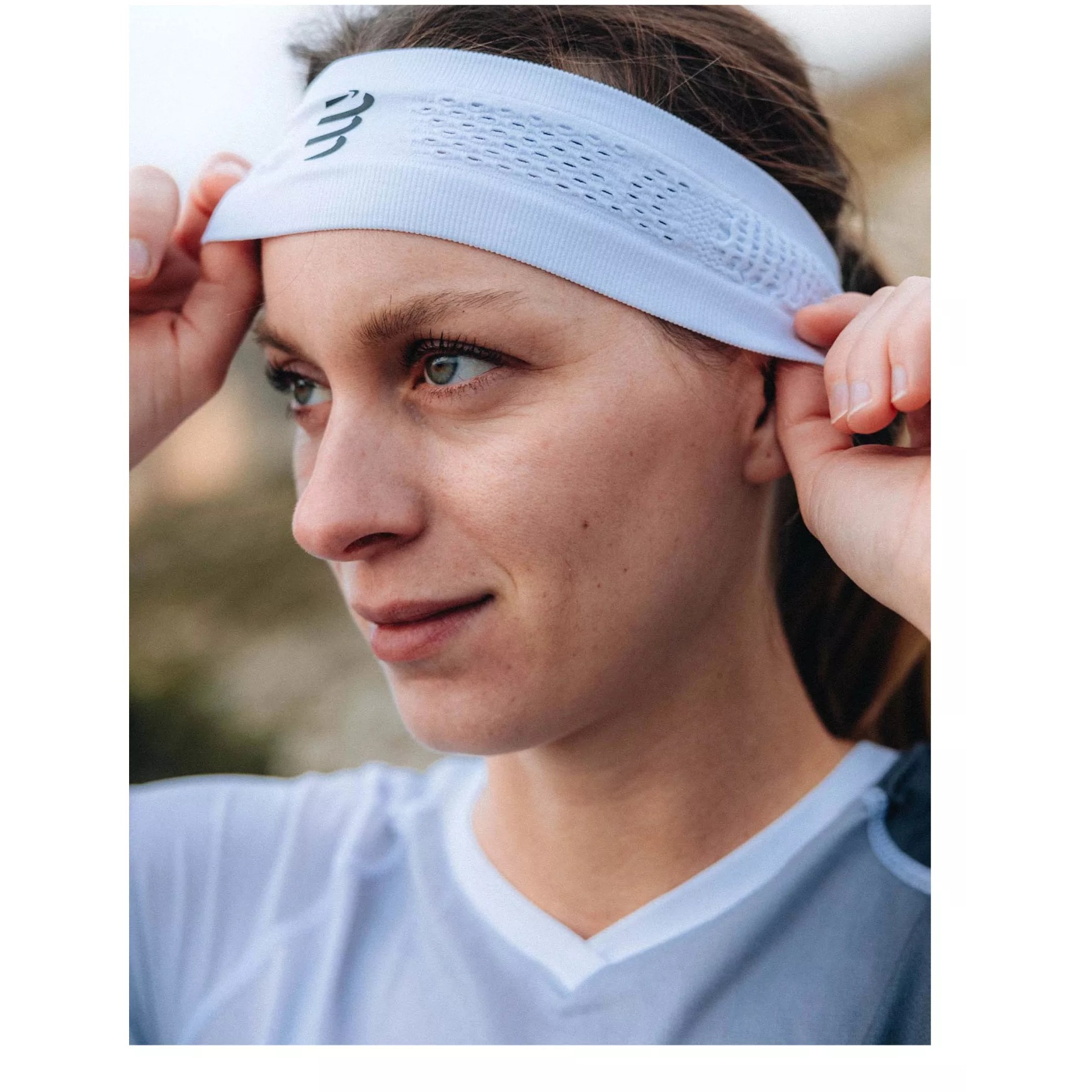 Compressport On/Off Thin Running Headband - White