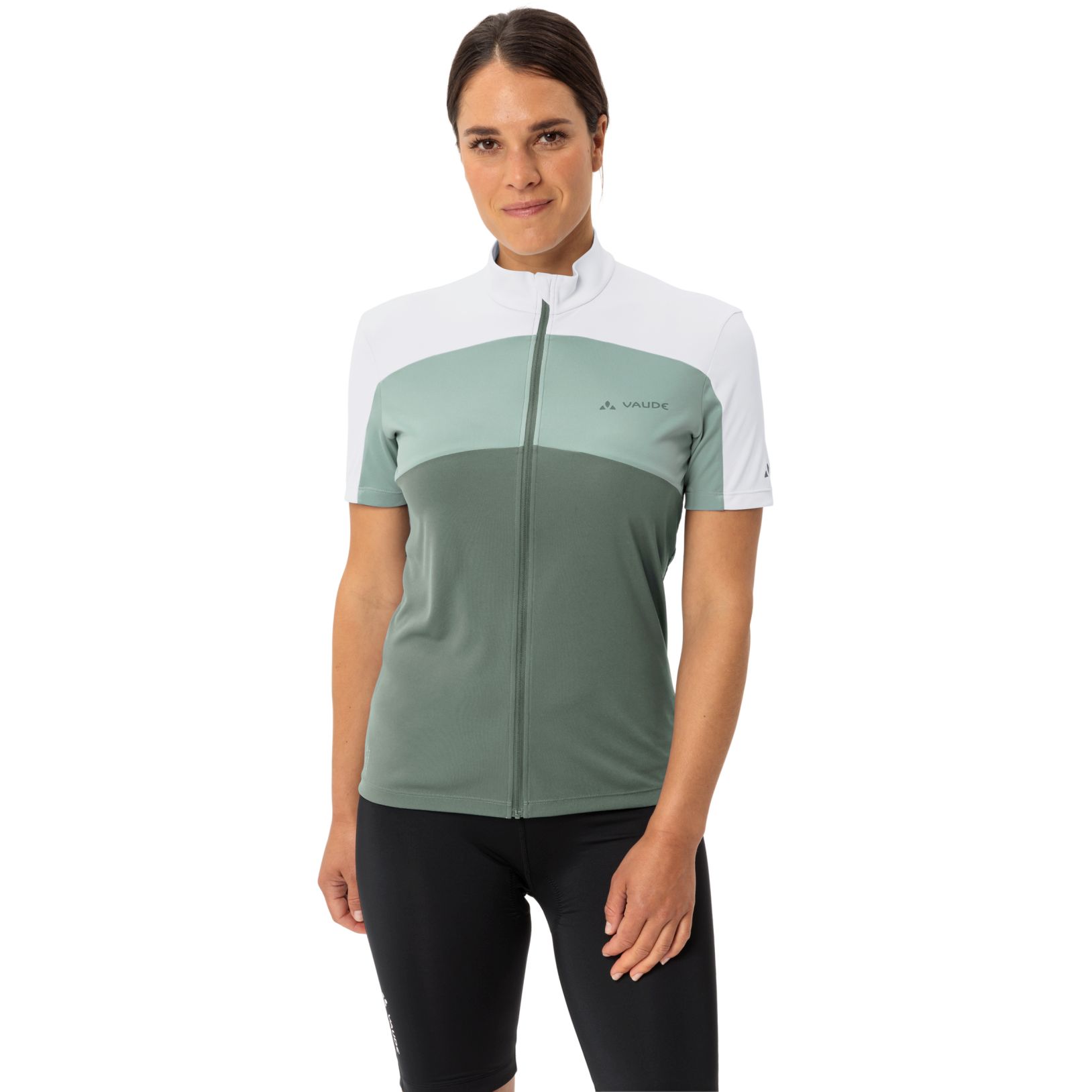 Produktbild von Vaude Matera Full Zip Kurzarmtrikot Damen - agave
