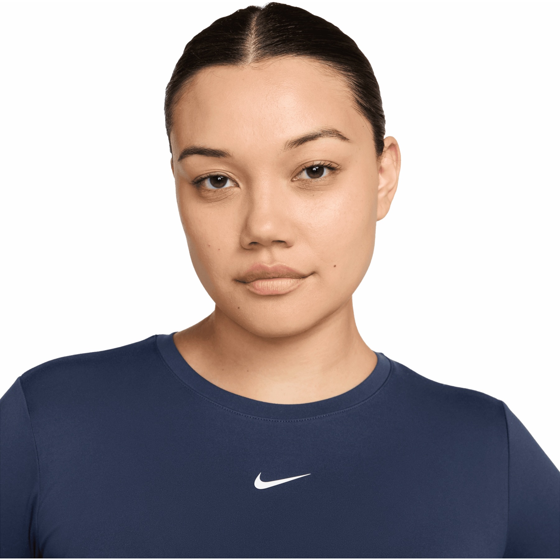 nike dri fit lange nike shirt dames Nike One Fitted Dri-FIT Shirt met lange mouwen Dames midnight navy/white  IM9449-410 BIKE24 BE