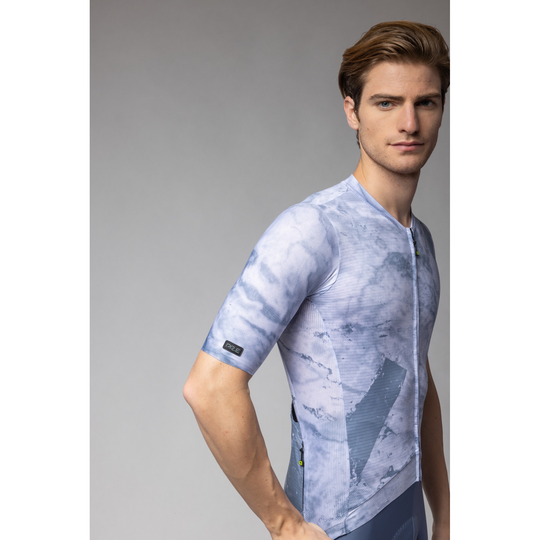 Maillot Cycliste Ale Homme, Bleu, Taille M, Fermeture éclair Complète - Manches Courtes
