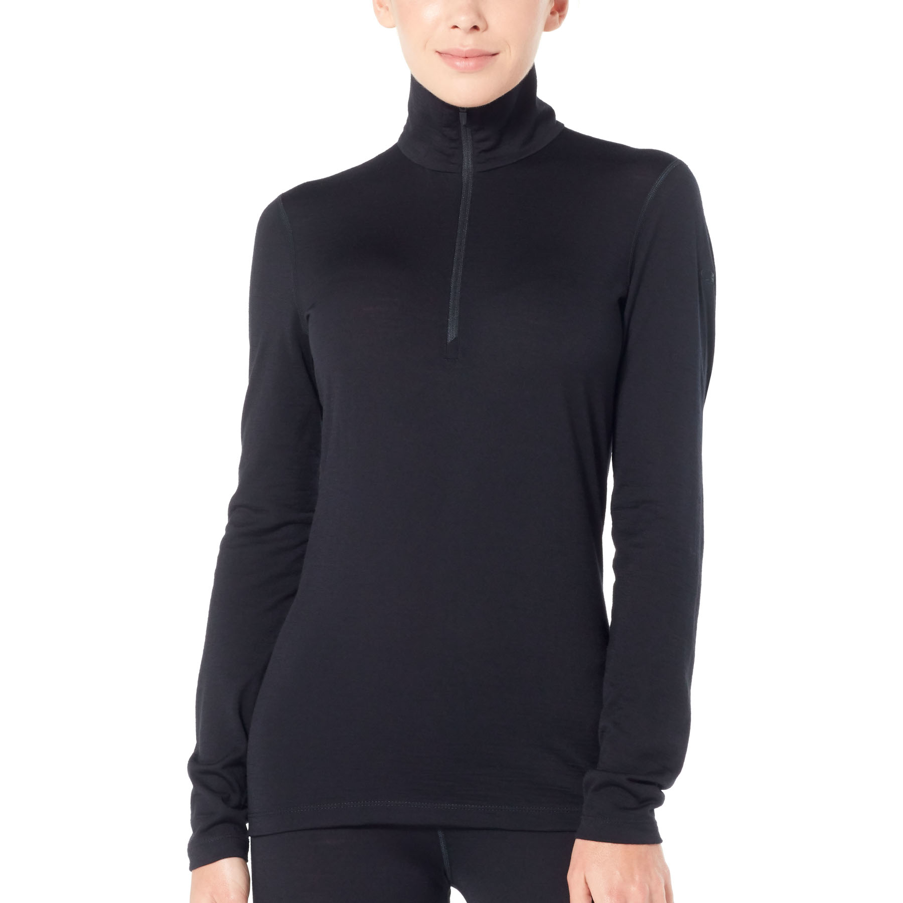 Picture of Icebreaker Women&#039;s 200 Oasis Half Zip Long Sleeve Shirt - Black