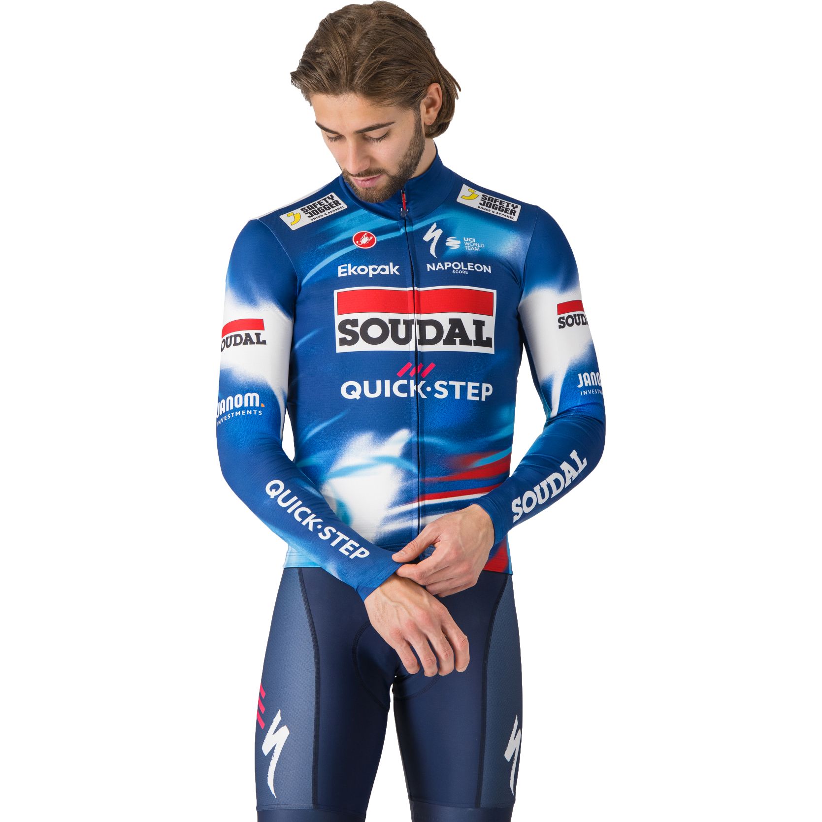 Мужская майка Castelli Pro Thermal Mid LS Team Soudal Quick-Step - синий/красный 150